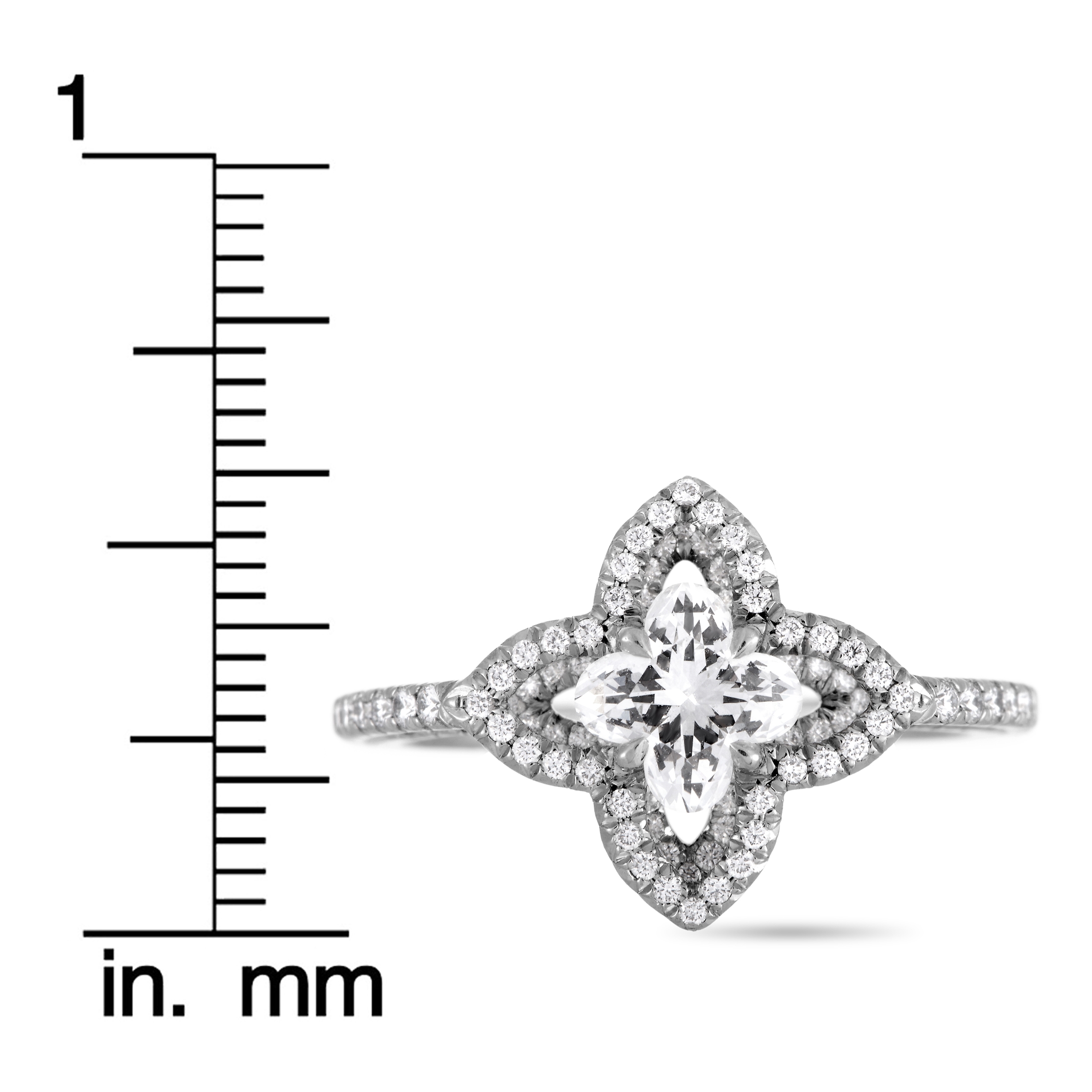 Louis Vuitton Monogram Fusion Platinum and Diamond Engagement Ring  LV01-080919 - 