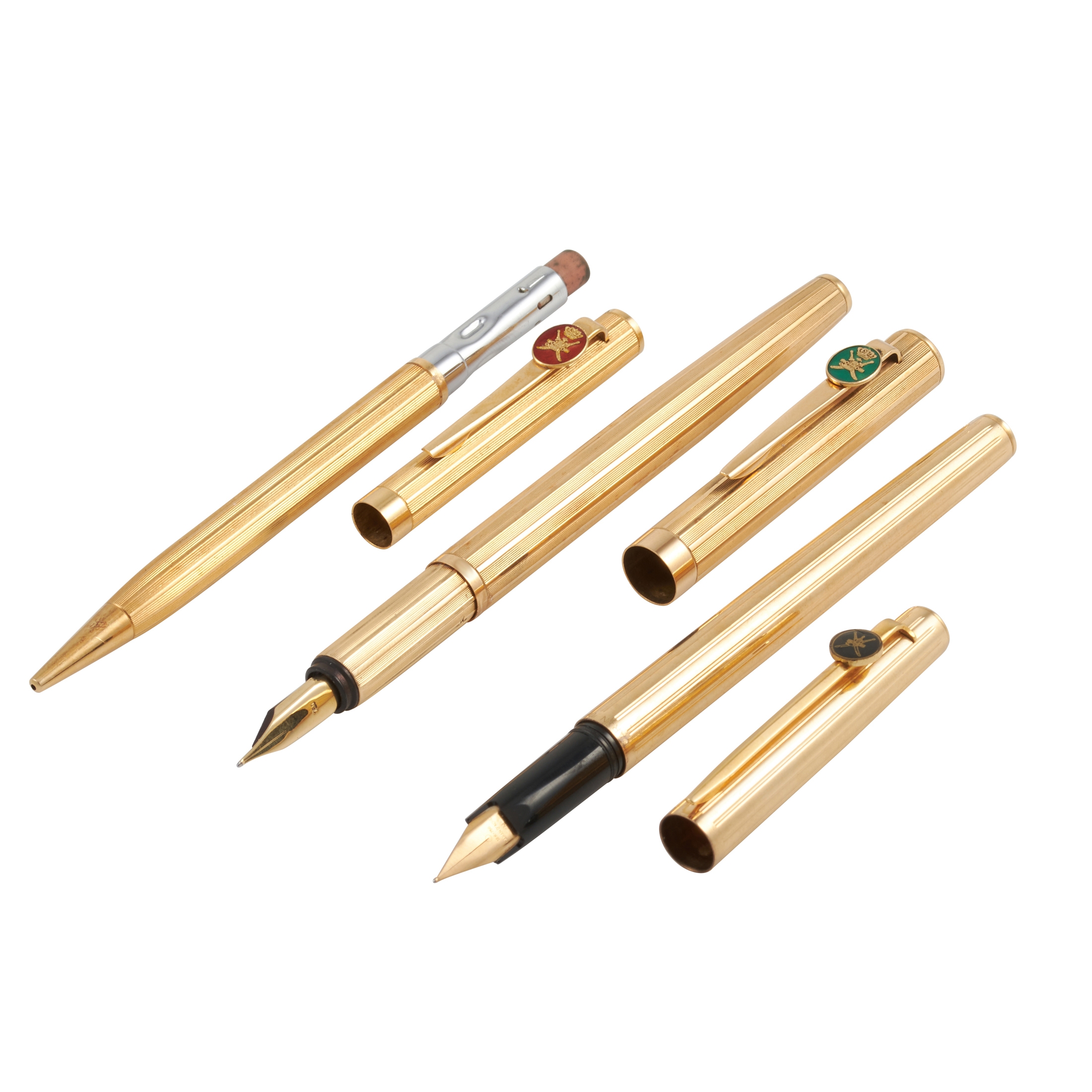 18K Yellow Gold Oman Khanjar Three Pen Set by Royama