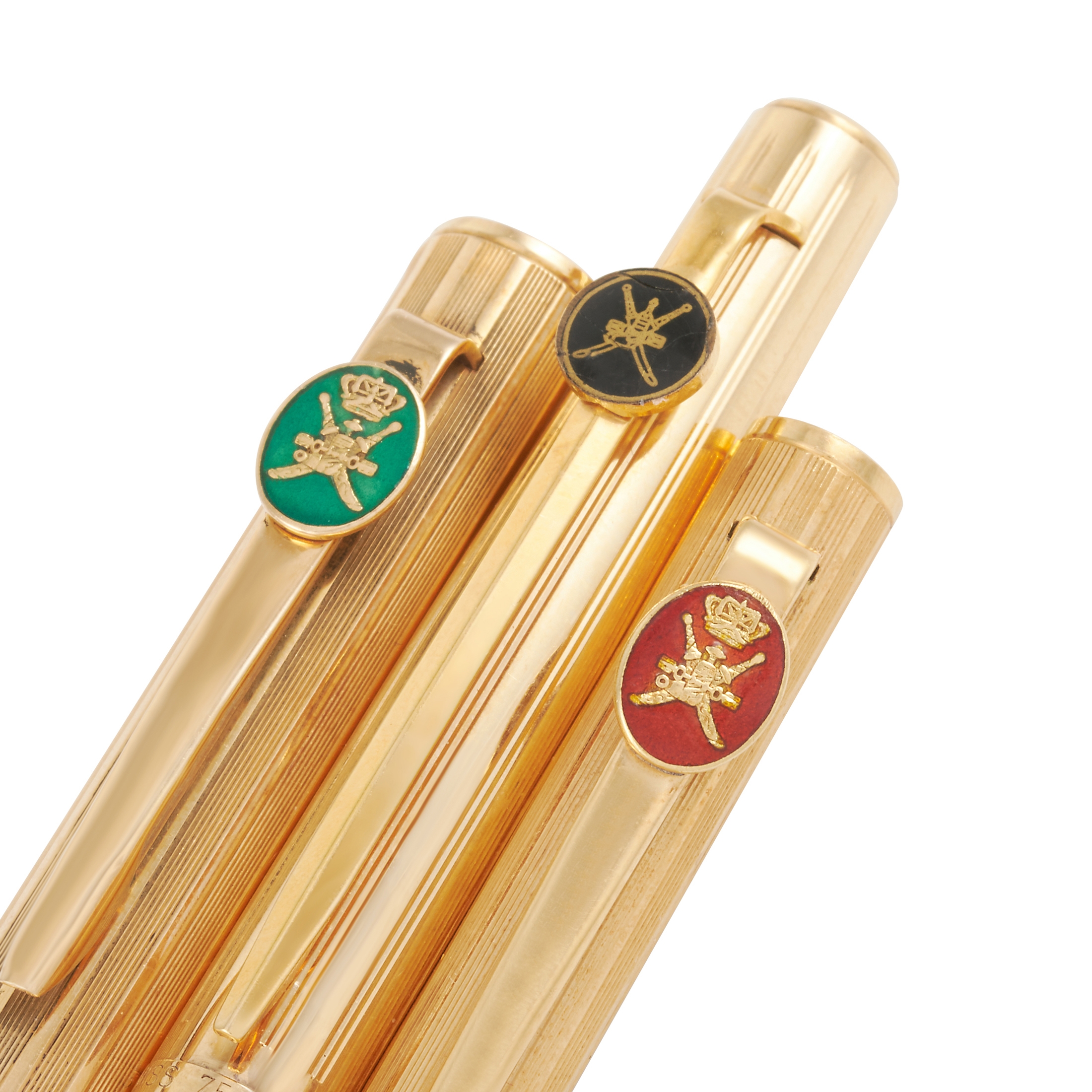 18K Yellow Gold Oman Khanjar Three Pen Set by Royama