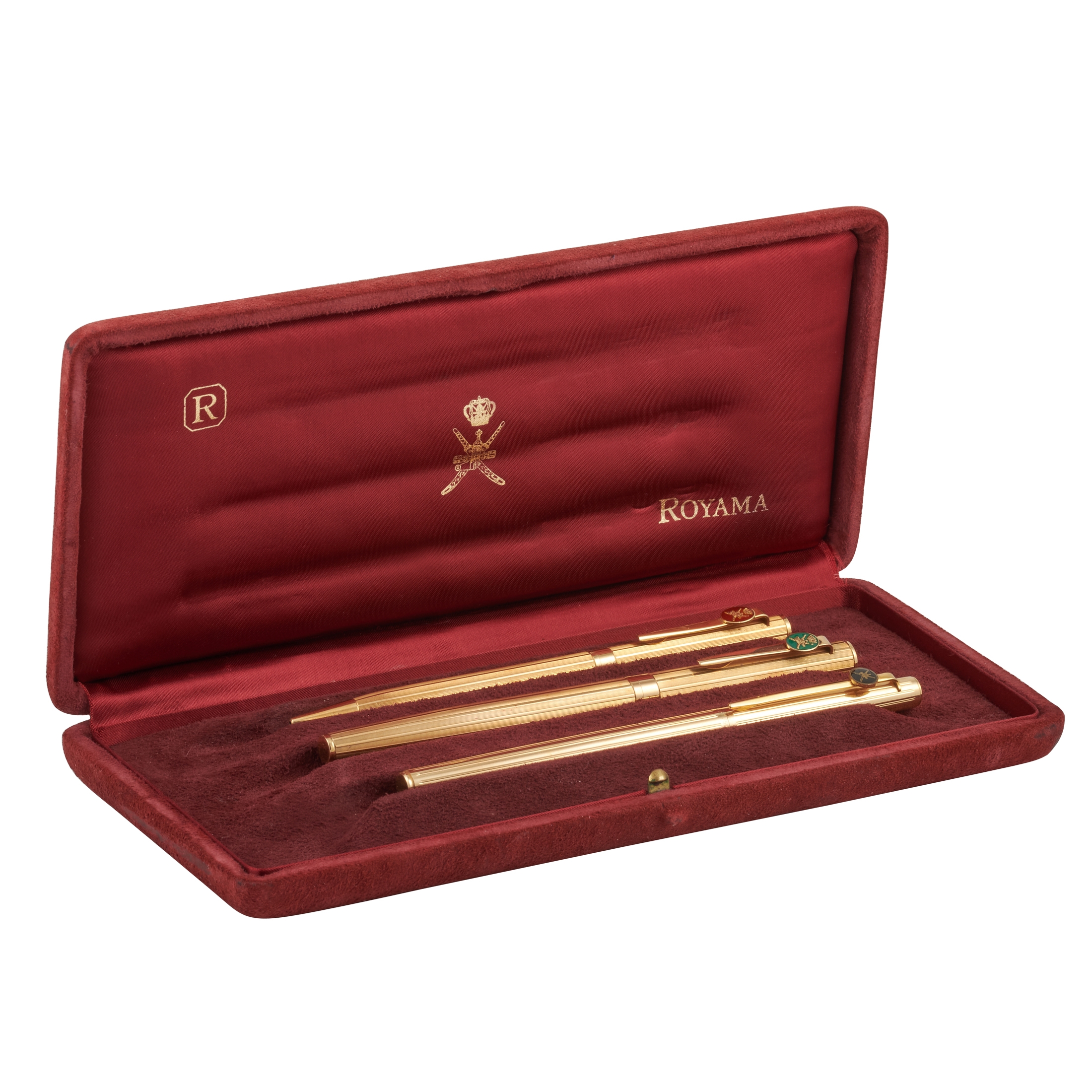 18K Yellow Gold Oman Khanjar Three Pen Set by Royama