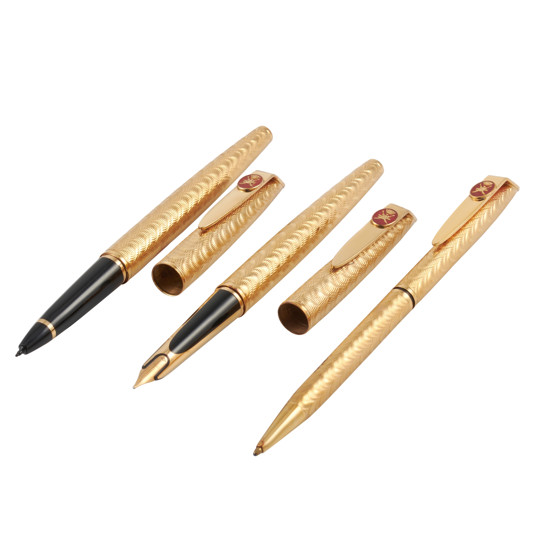18K Yellow Gold Oman Khanjar Three Pen Set by Royama