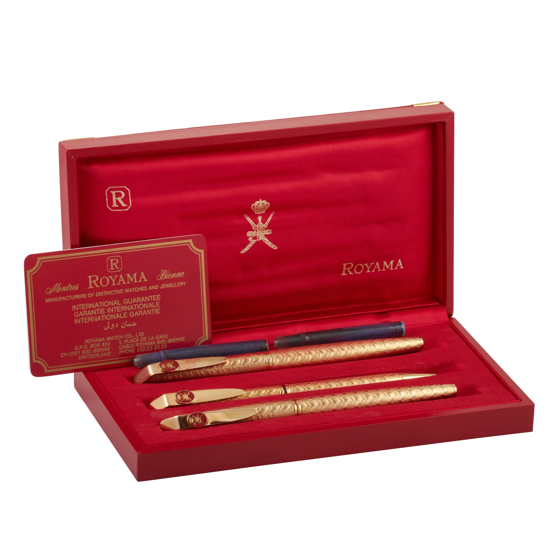 18K Yellow Gold Oman Khanjar Three Pen Set by Royama