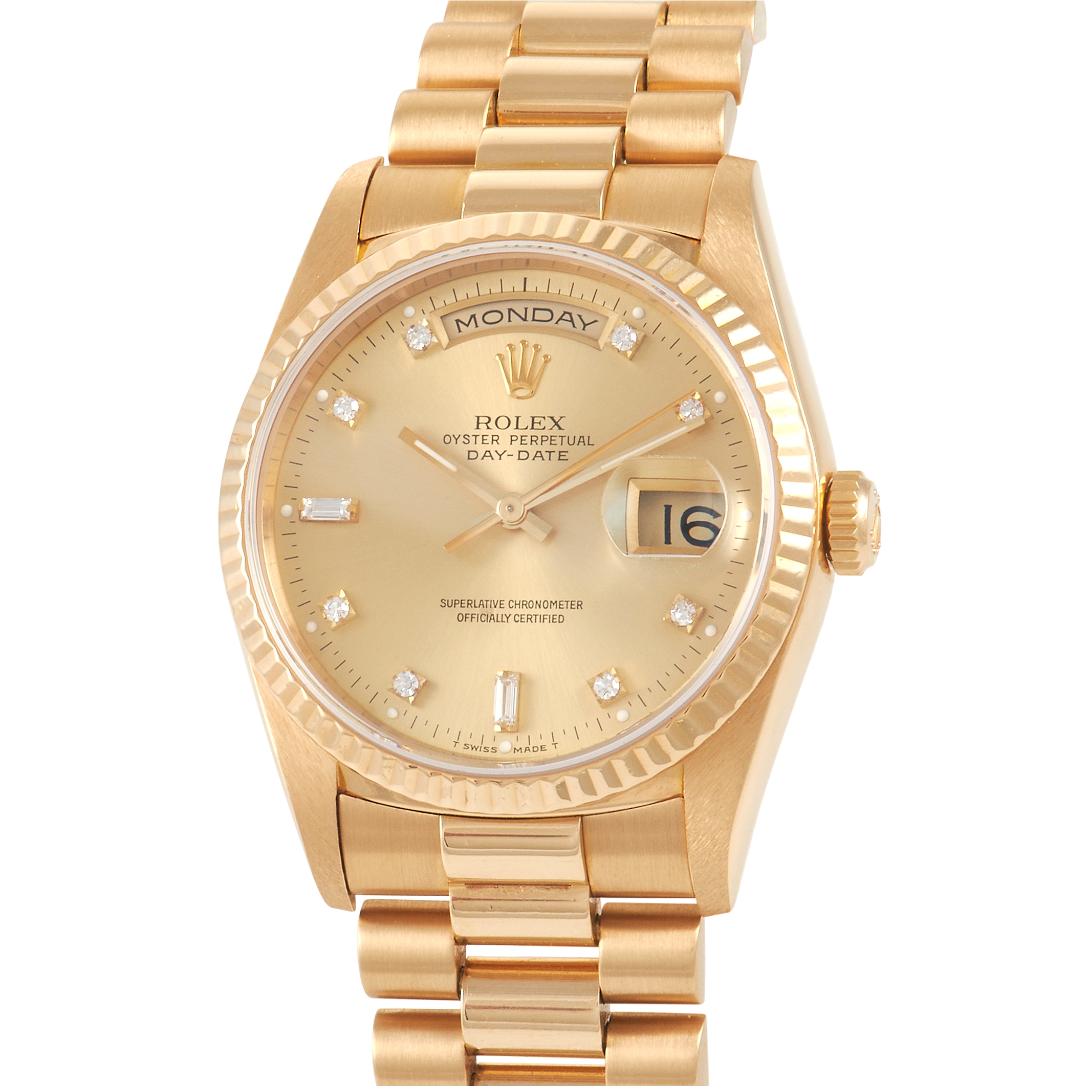 Rolex Day-Date 36 Yellow Gold Diamond President Watch 18238