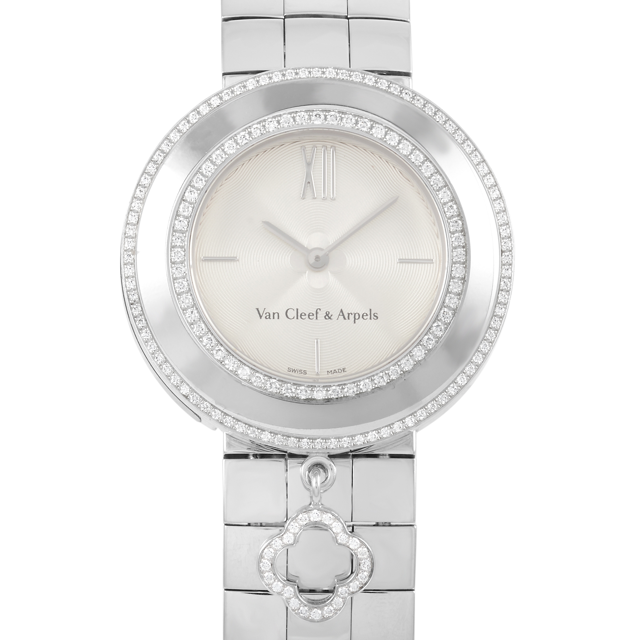 Van Cleef & Arpels 18K White Gold Alhambra Charms Watch 3572114