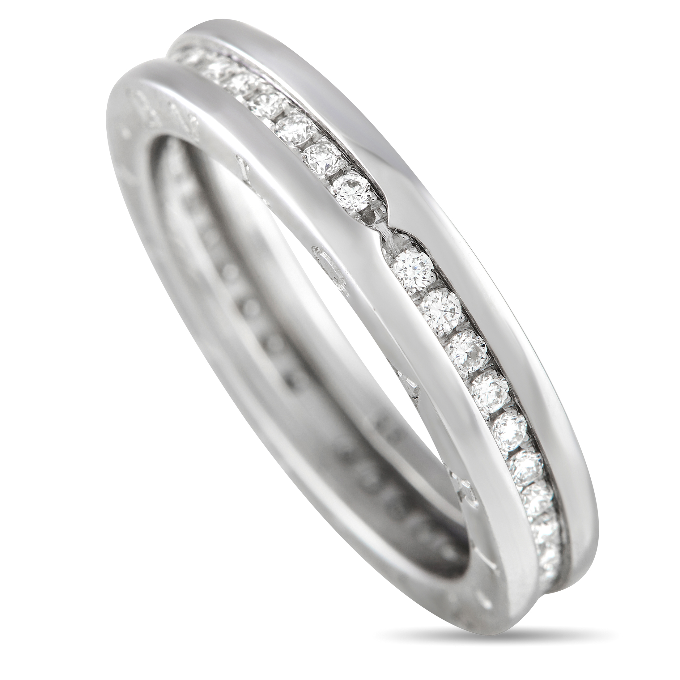 Bvlgari B.Zero1 18K White Gold 0.57ct Diamond One-Band Ring BV02-031423 - 