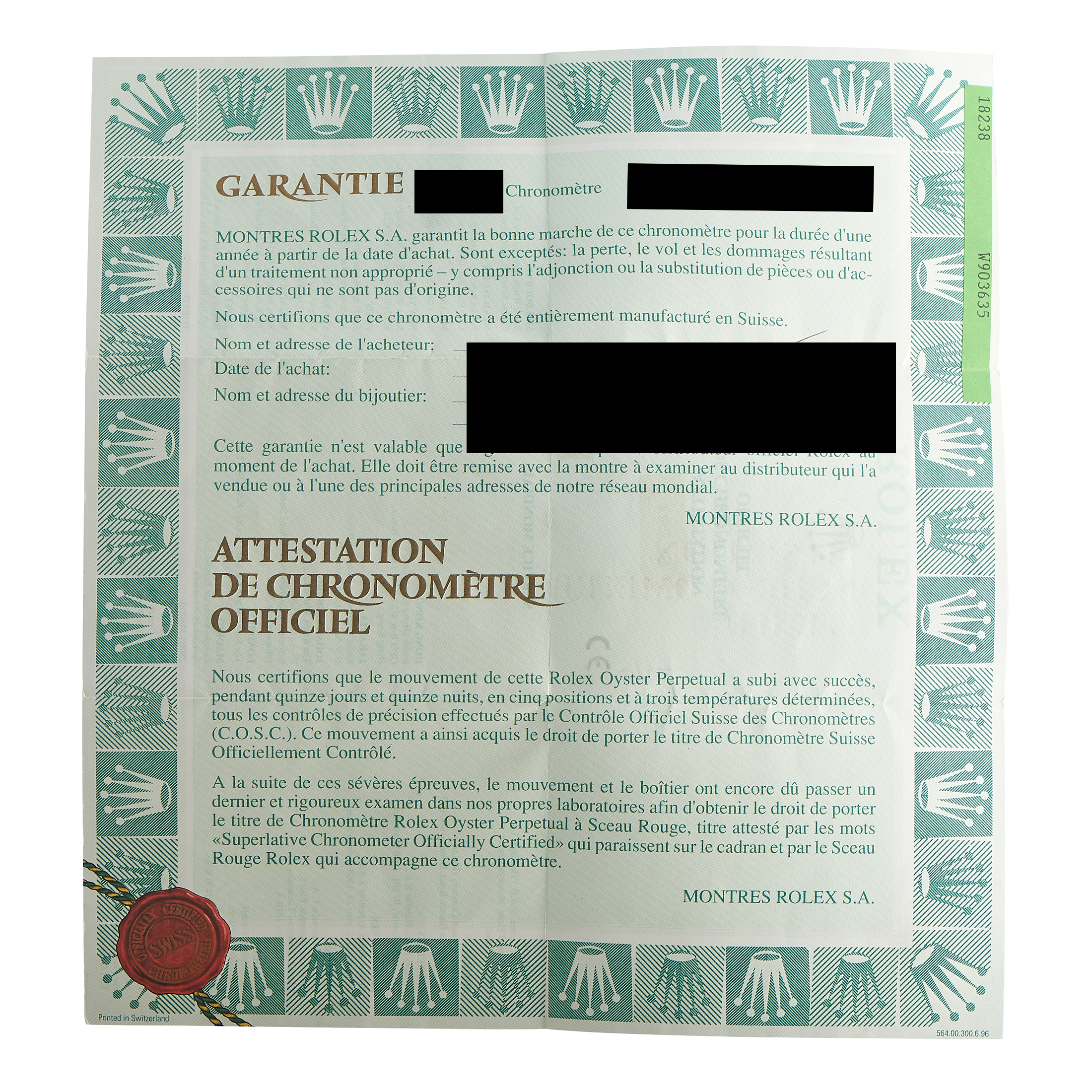 Rolex Day-Date Aventurine Dial Watch 18238