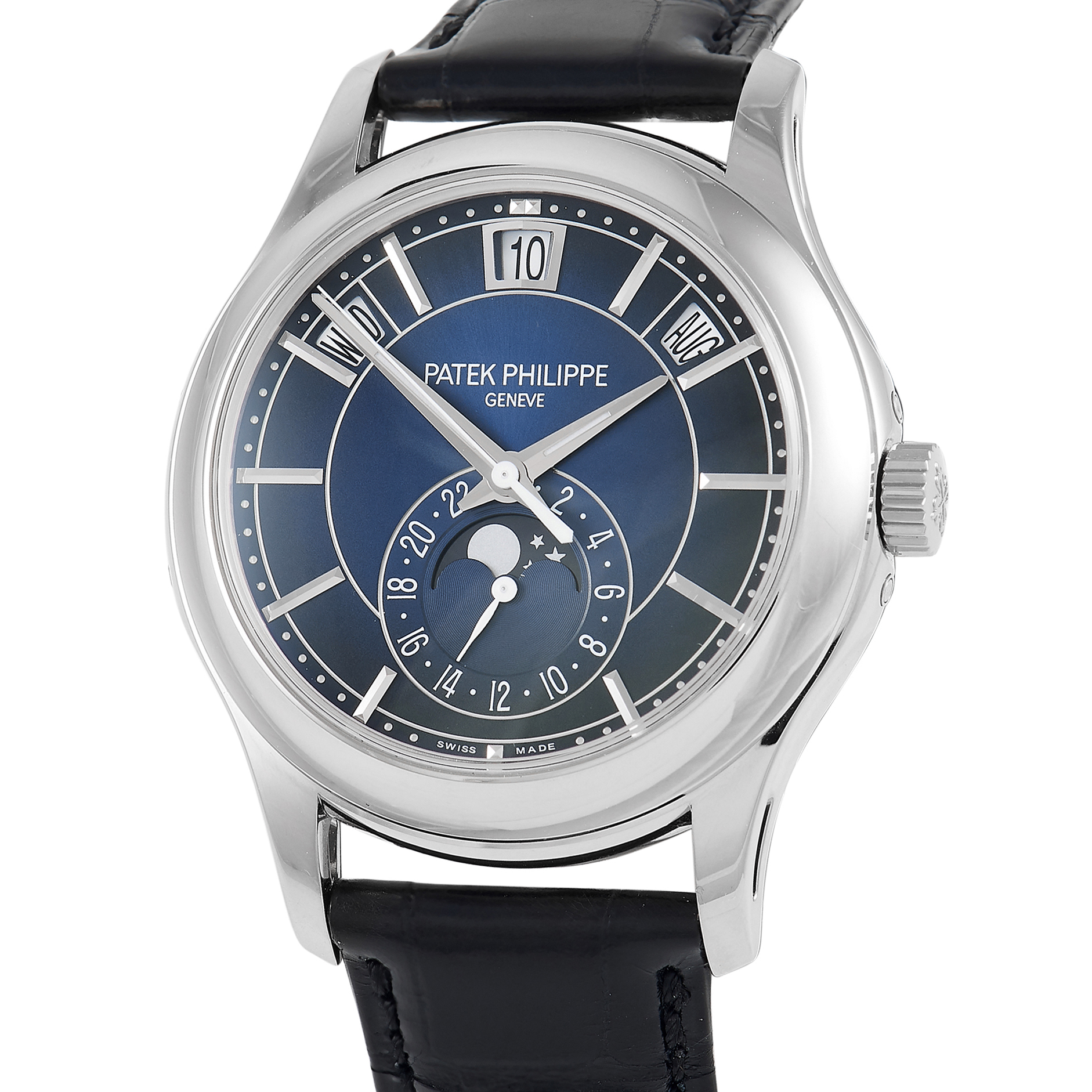 Patek Philippe Complications Moon Phase White Gold Watch 5205G-013