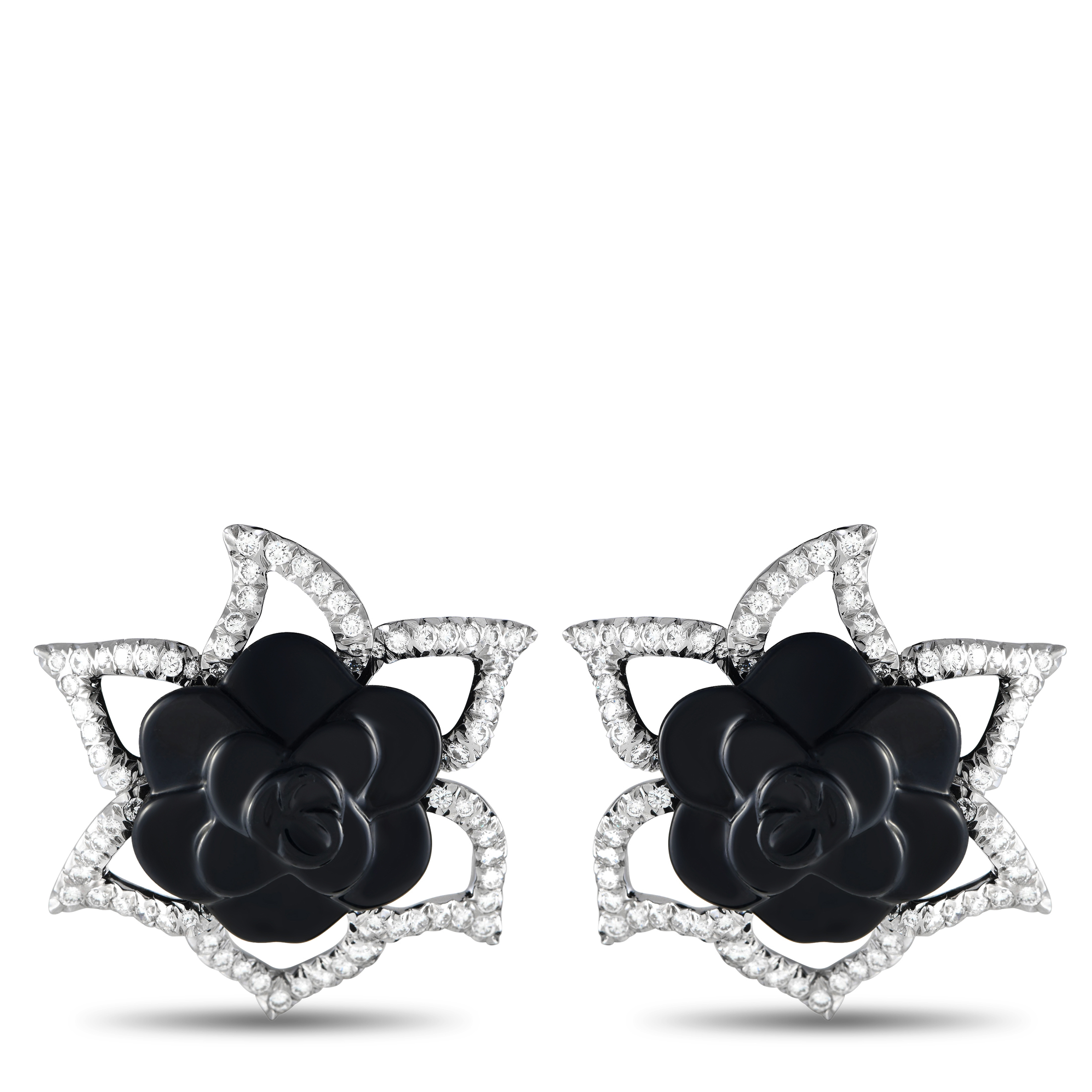 Chanel Camellia Flower Earrings