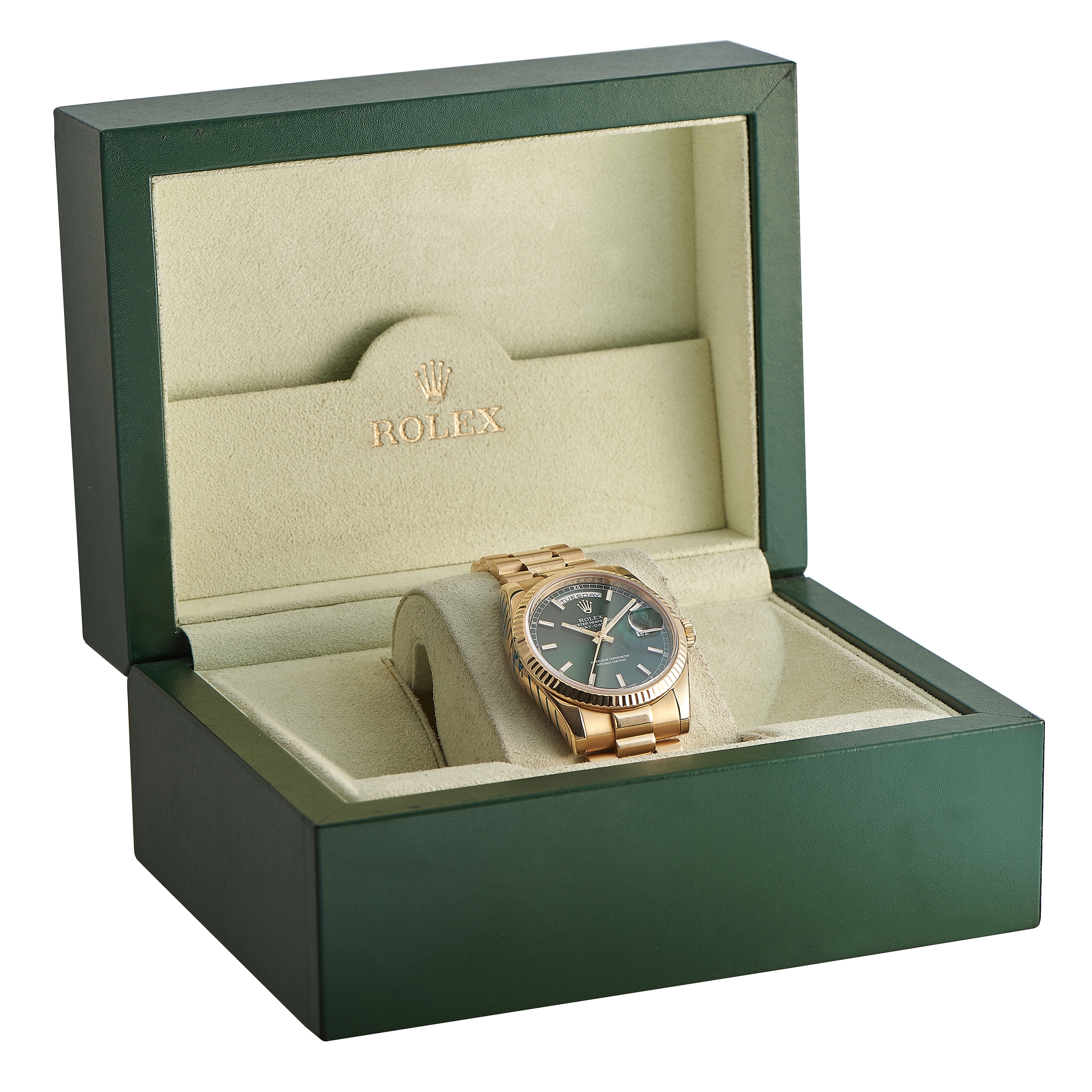 Rolex Day-Date 36 President Green Dial Watch 118238