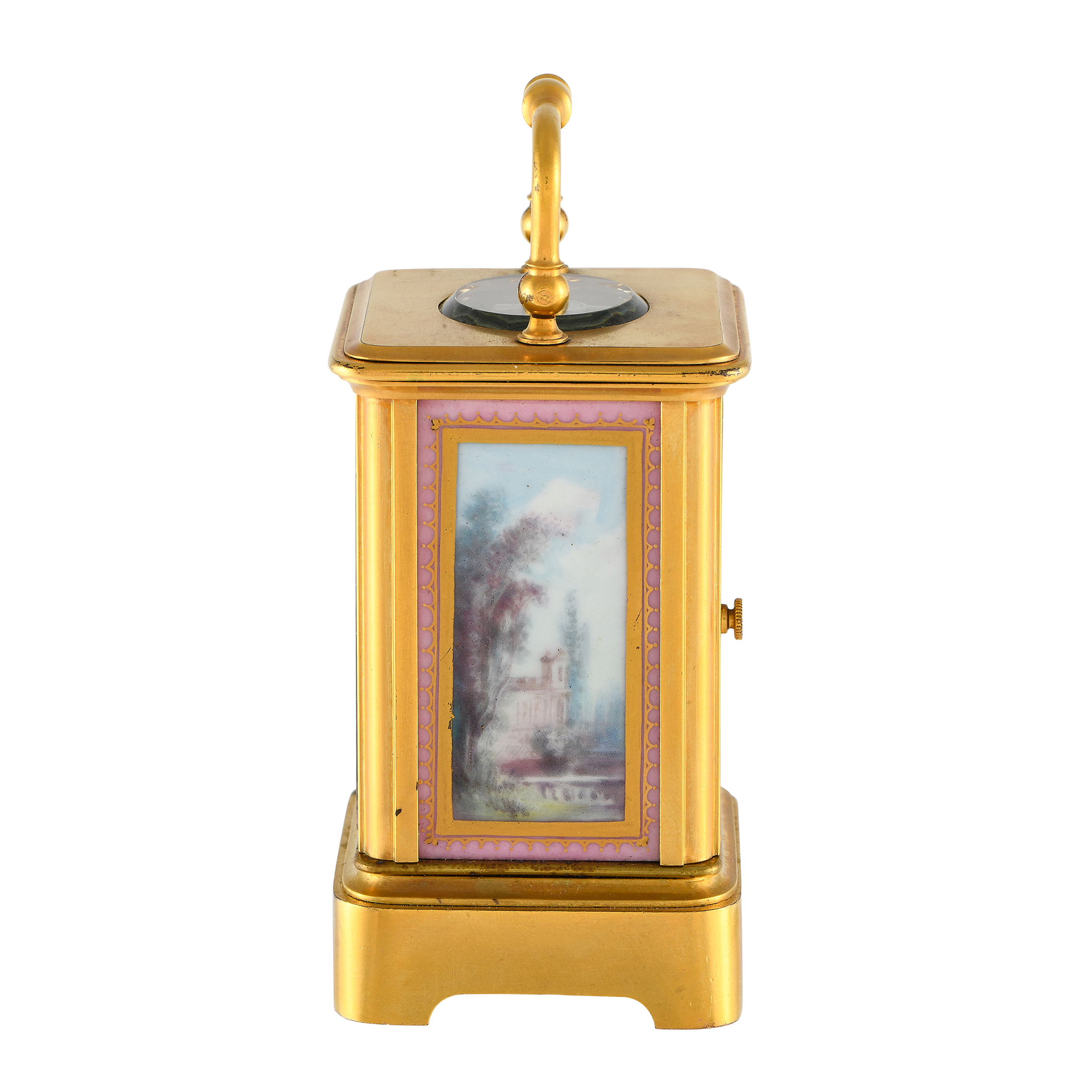 Brass & Enamel Brass & Enamel Miniature French Carriage Table Clock