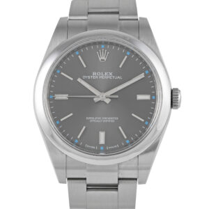 Rolex Oyster Perpetual 39 Dark Rhodium Dial Watch 114300