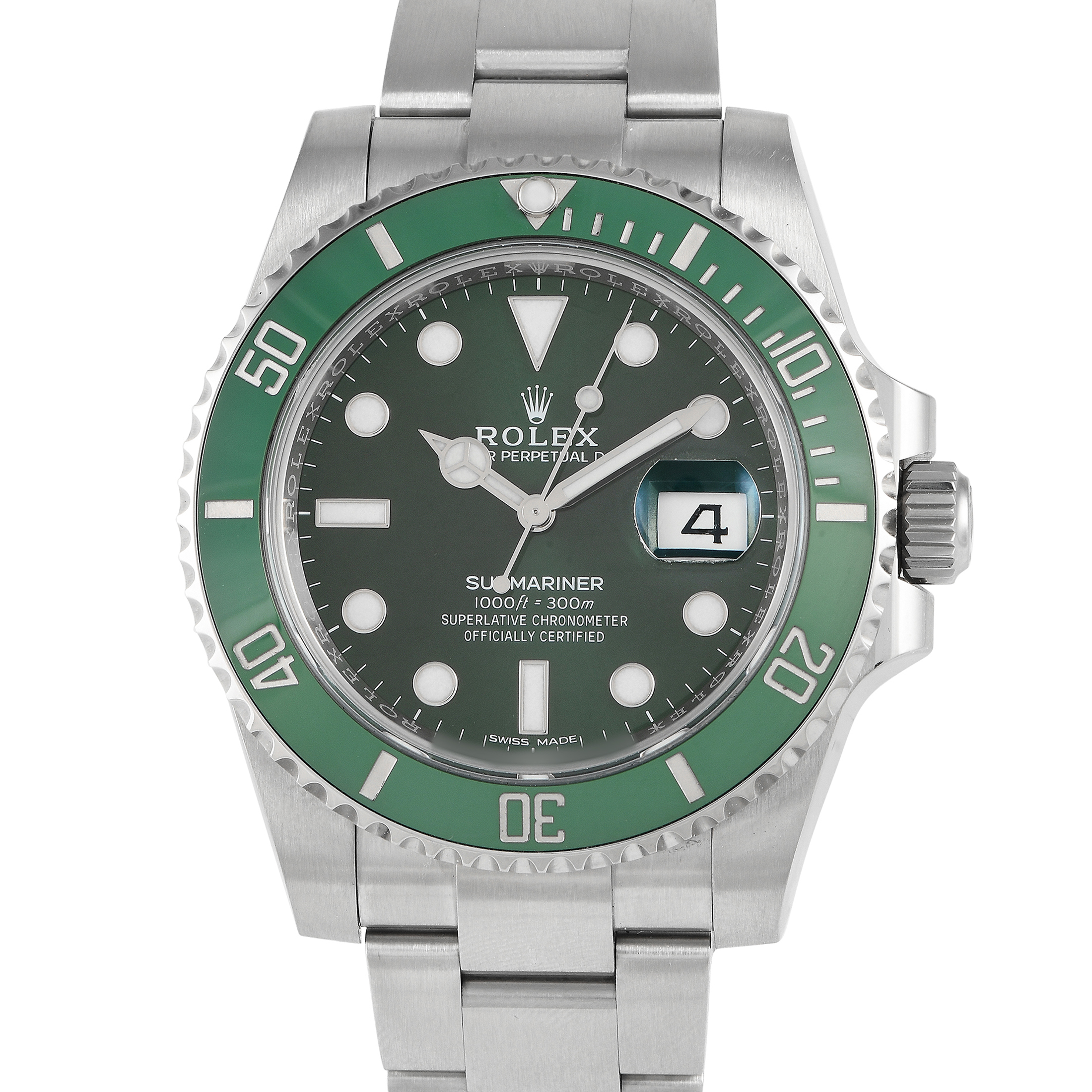 Rolex Submariner Date Hulk Cerachrom 116610LV SS Green Dial Green Ceramic  Bezel