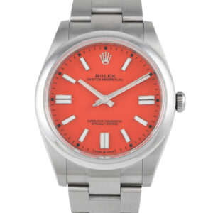 Rolex Oyster Perpetual 41 Coral Red Dial Watch 124300-007