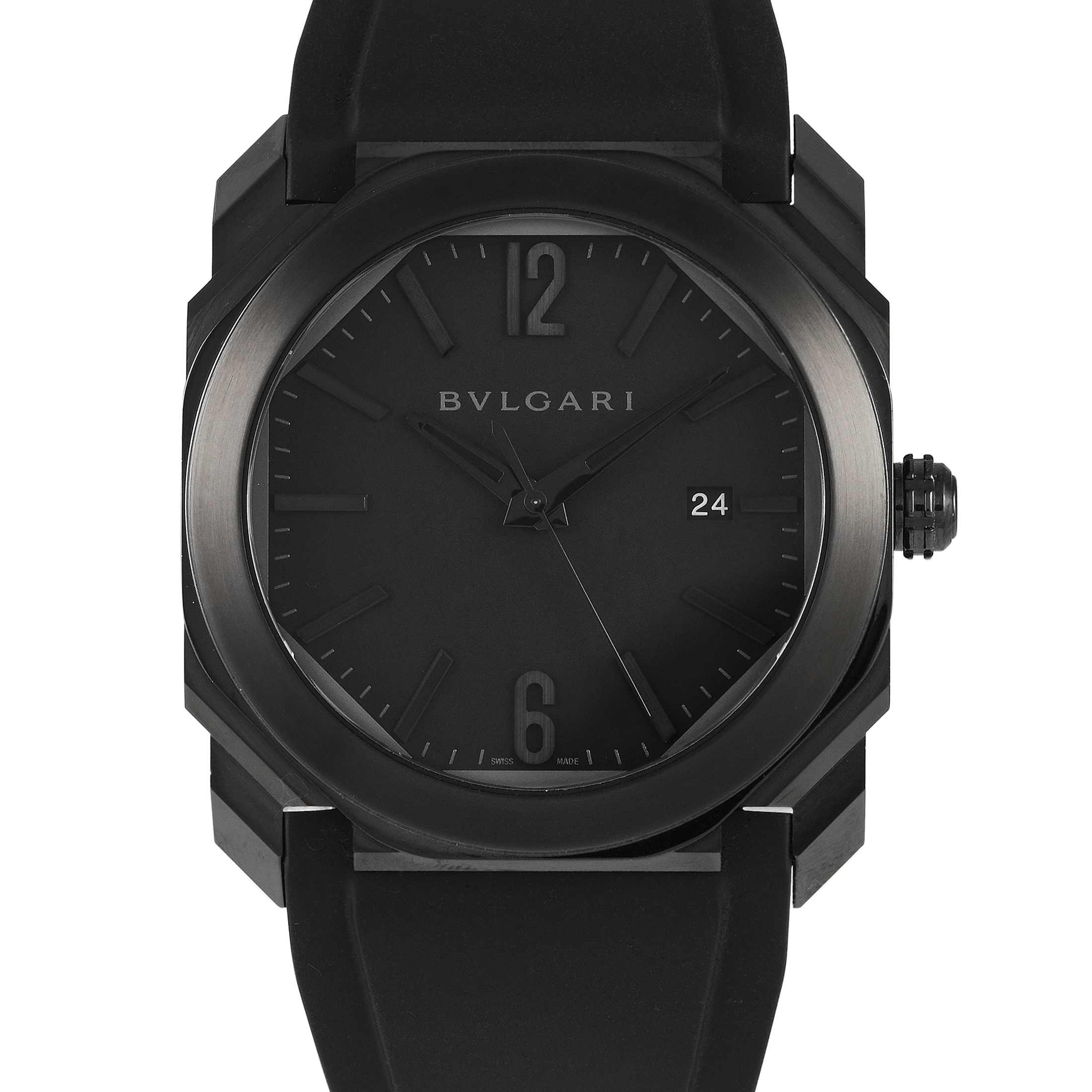 Bvlgari Octo Solotempo Ultranero Watch 102738 - 41mm - Black