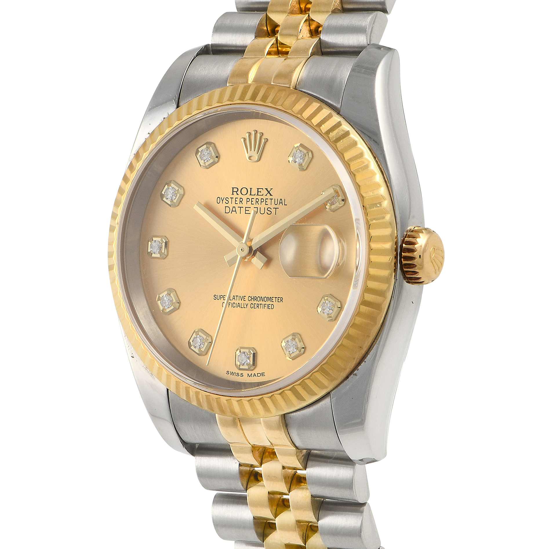 Rolex Datejust 36 Diamond Champagne Two-Tone Jubilee Watch 116233