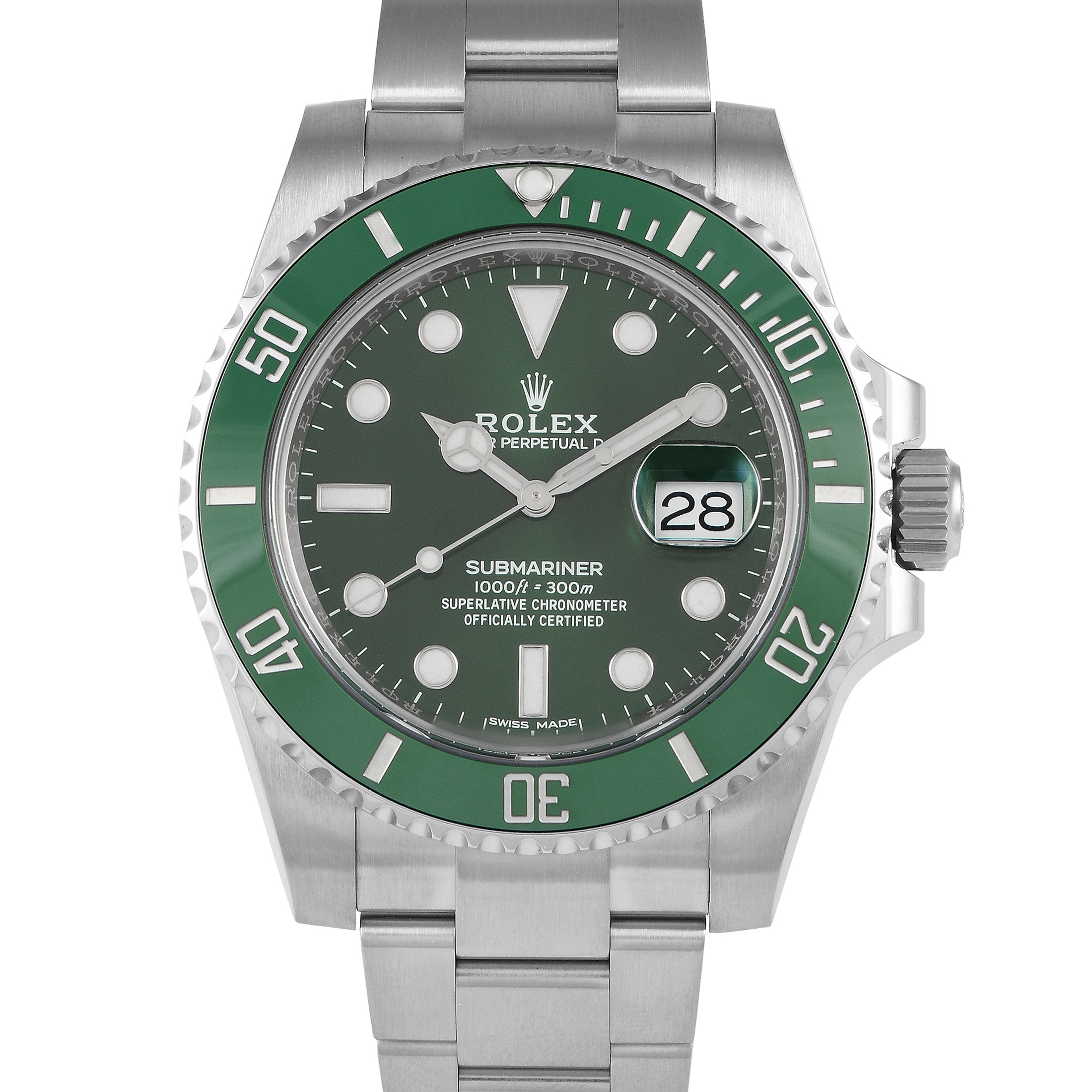 Rolex Submariner Hulk Watch 116610LV - 40mm - Green