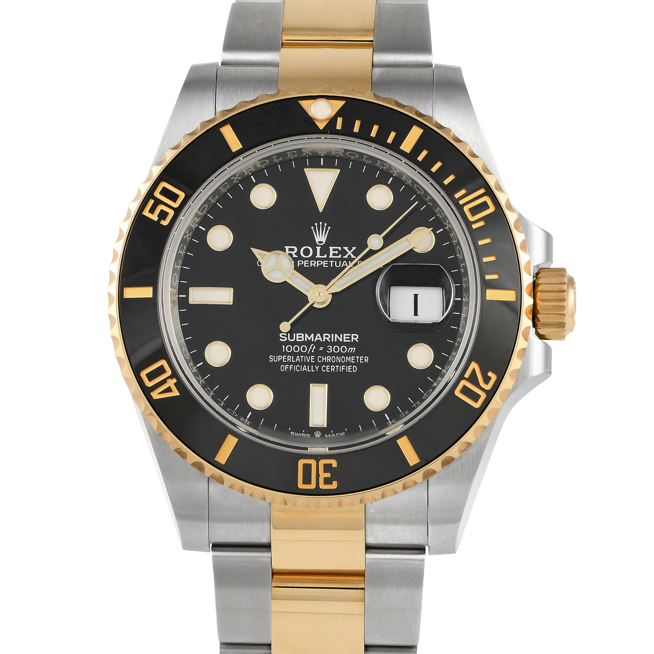Rolex Submariner 41mm Yellow Gold Steel Black Dial 126613LN Box and Papers Unworn