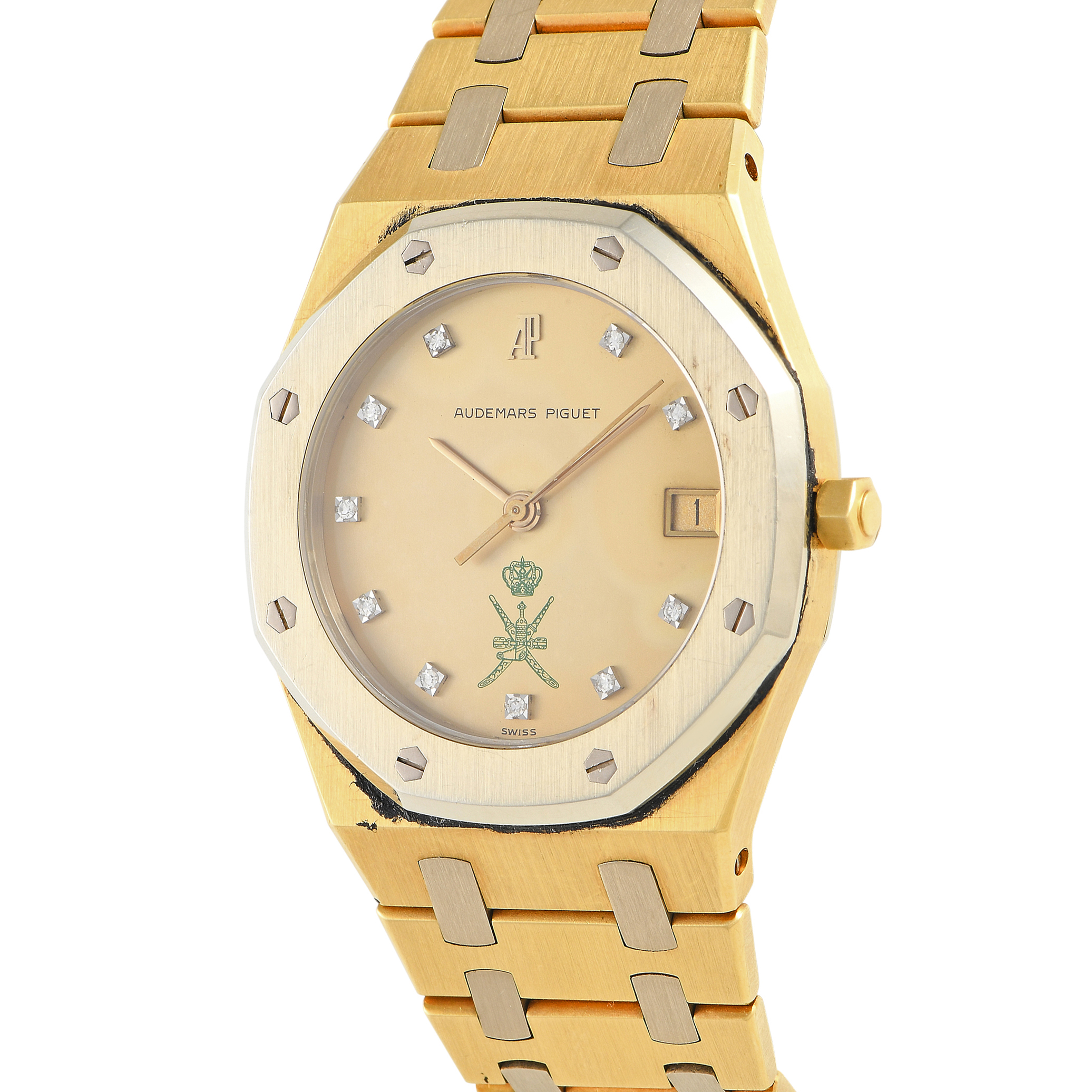 Audemars Piguet Royal Oak 18K Yellow and White Gold Diamond Khanjar Dial Watch 6023AC