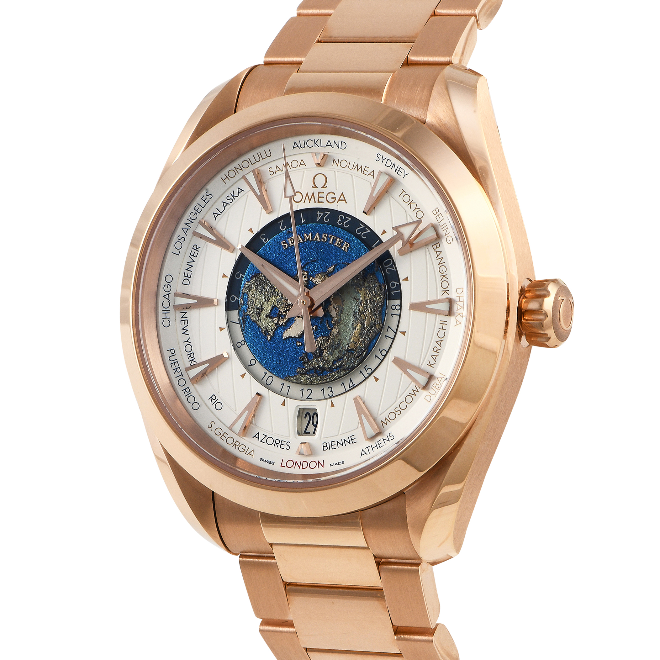 Omega Aqua Terra GMT Worldtimer Sedna Gold Watch 220.50.43.22.02.001