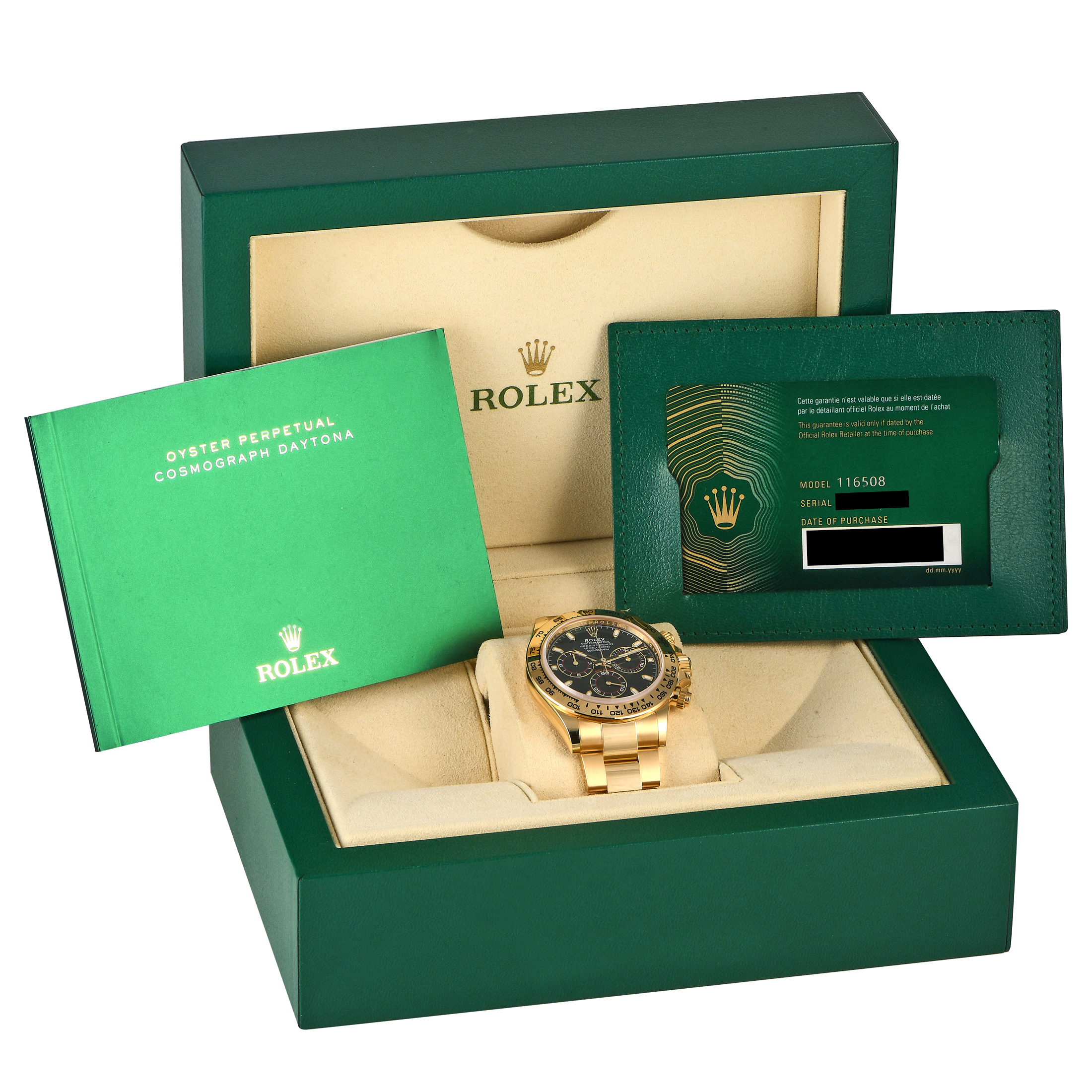 Rolex Daytona Green Dial Yellow Gold Watch 116508