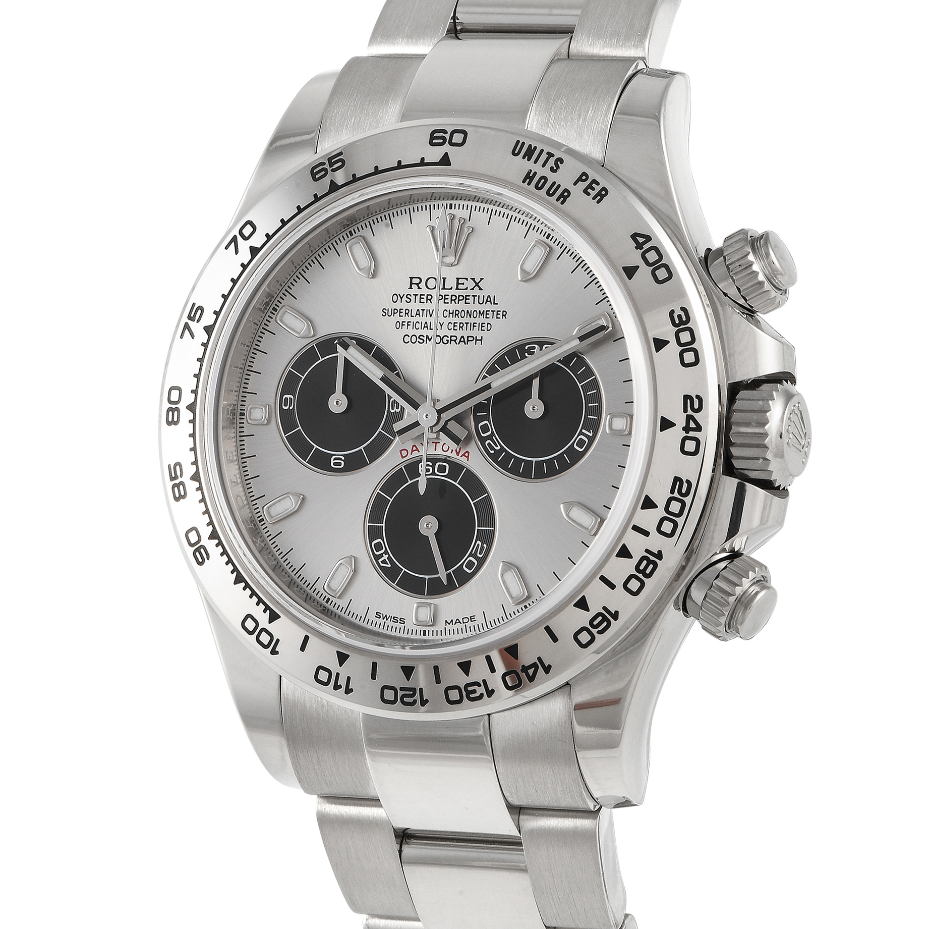 Rolex Daytona Silver Dial White Gold Watch 116509