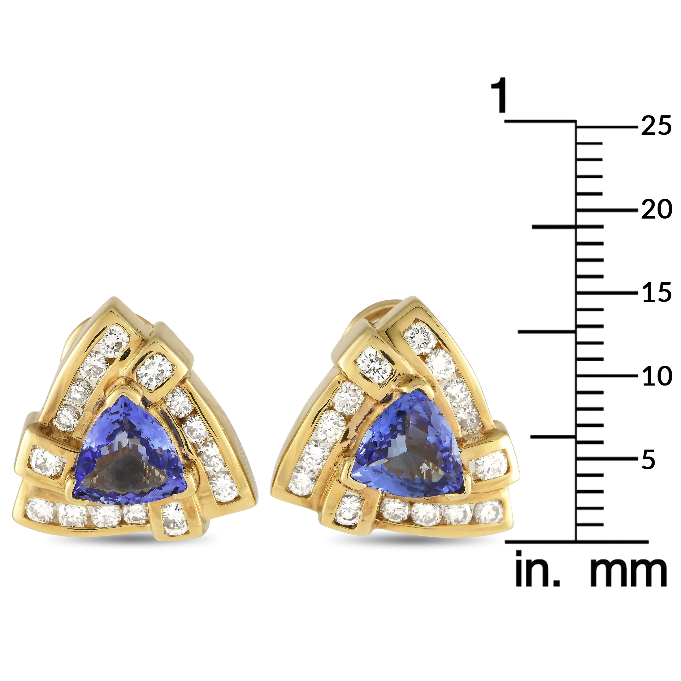 LB Exclusive 14K Yellow Gold Diamond and Tanzanite Earrings MF06-012424