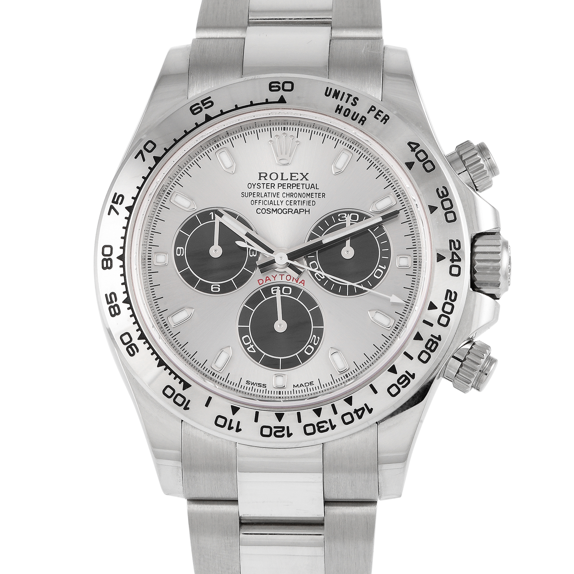 Rolex Daytona Silver Dial White Gold Watch 116509