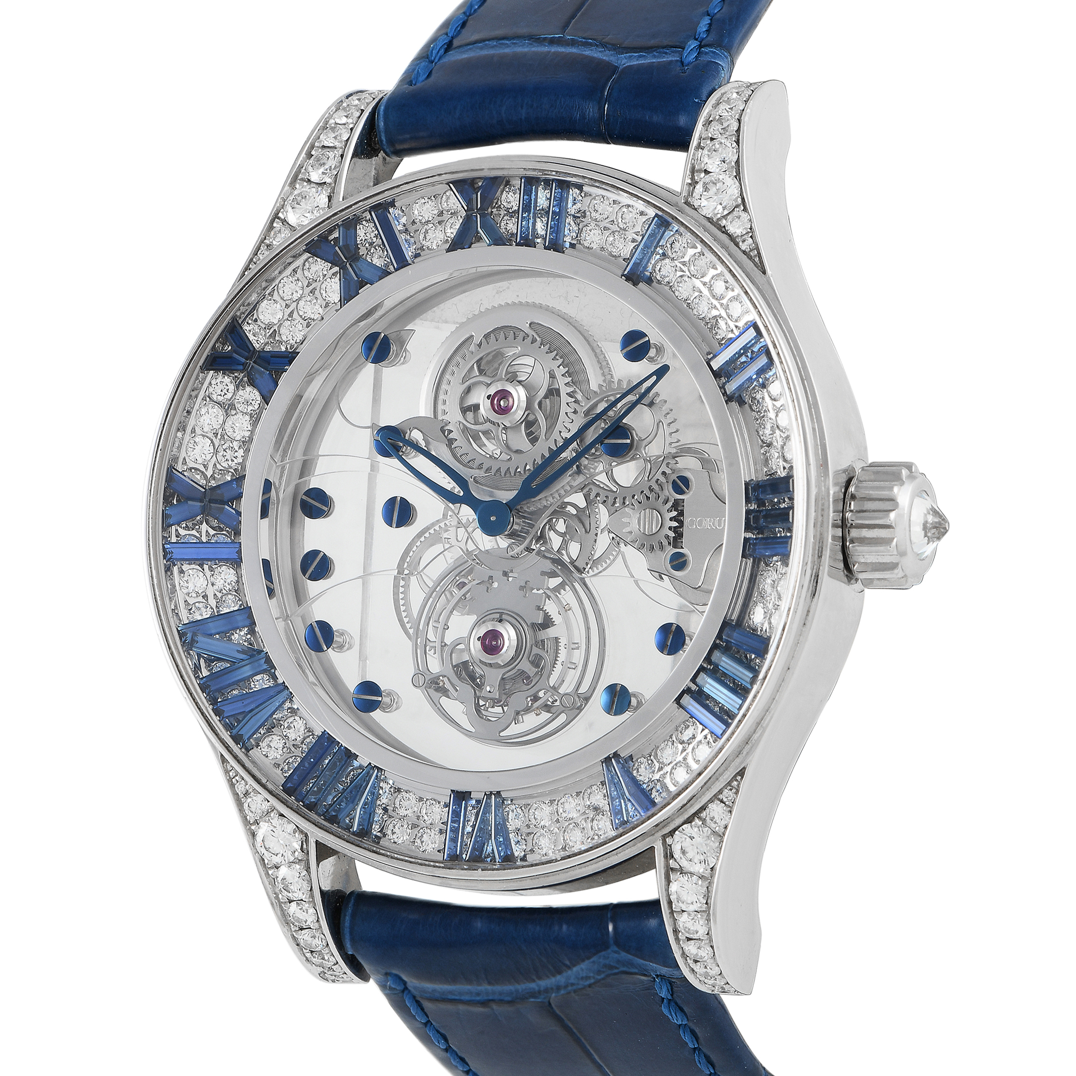 Corum Romvlvs Tourbillon Billionaire Diamond and Sapphire Limited Edition Watch 372.743.69/0F83