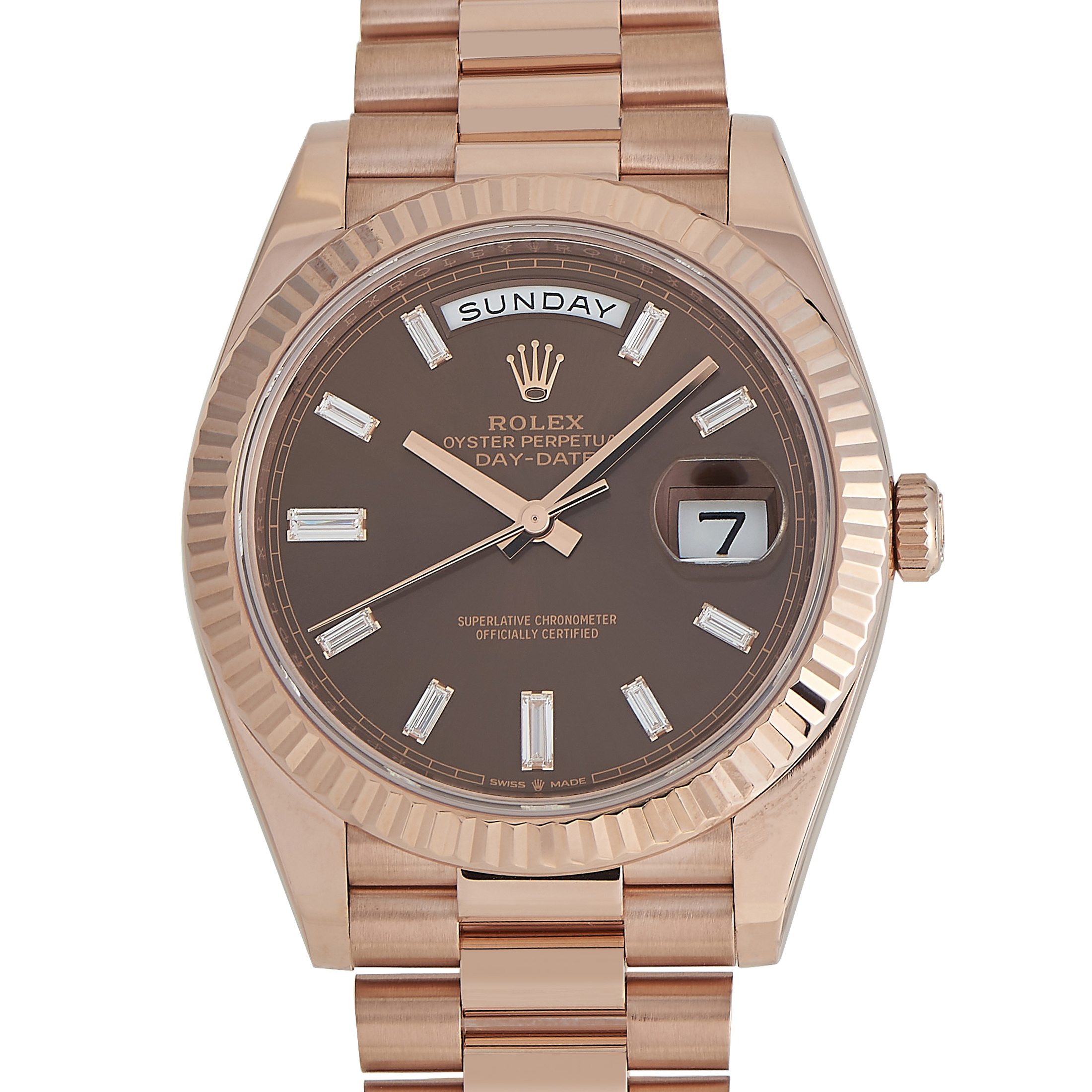 Rolex Day-Date 40 Chocolate Diamond Dial Watch 228235