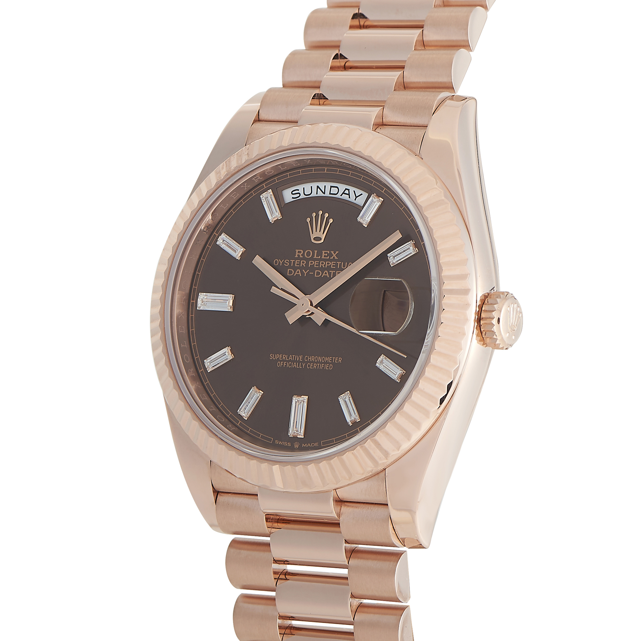 Rolex Day-Date 40 Chocolate Diamond Dial Watch 228235