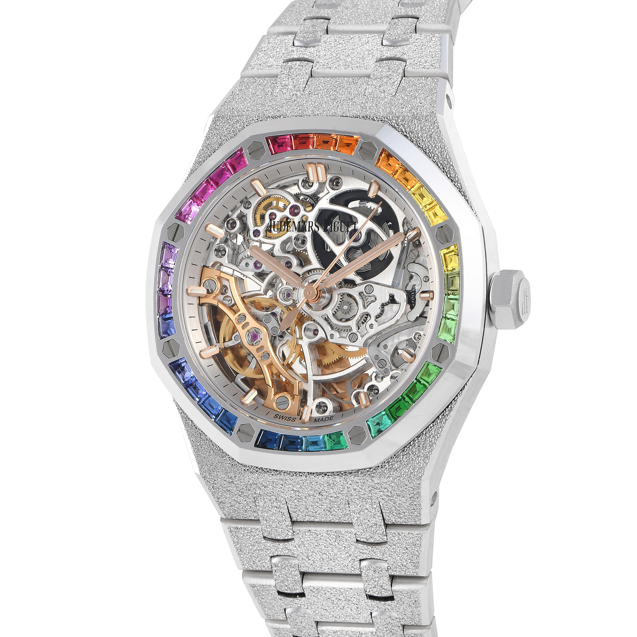 Audemars Piguet Royal Oak Frosted Gold Double Balance Wheel Openworked Watch 15468BC.YG.1259BC.01