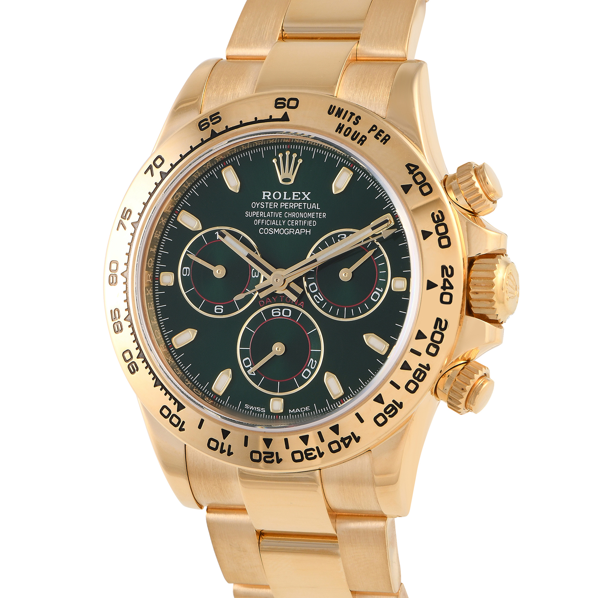 Rolex Daytona Green Dial Yellow Gold Watch 116508