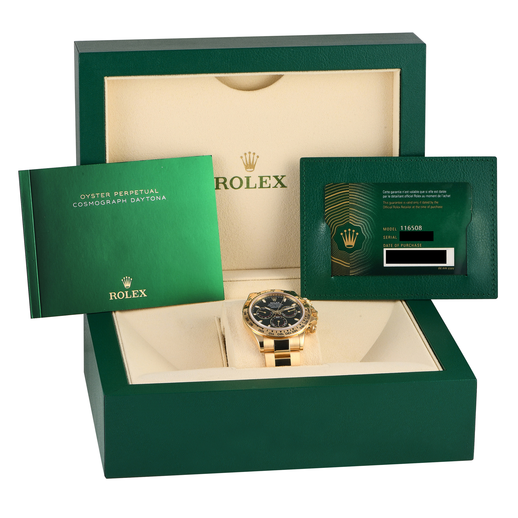 Rolex Daytona Green Dial Yellow Gold Watch 116508