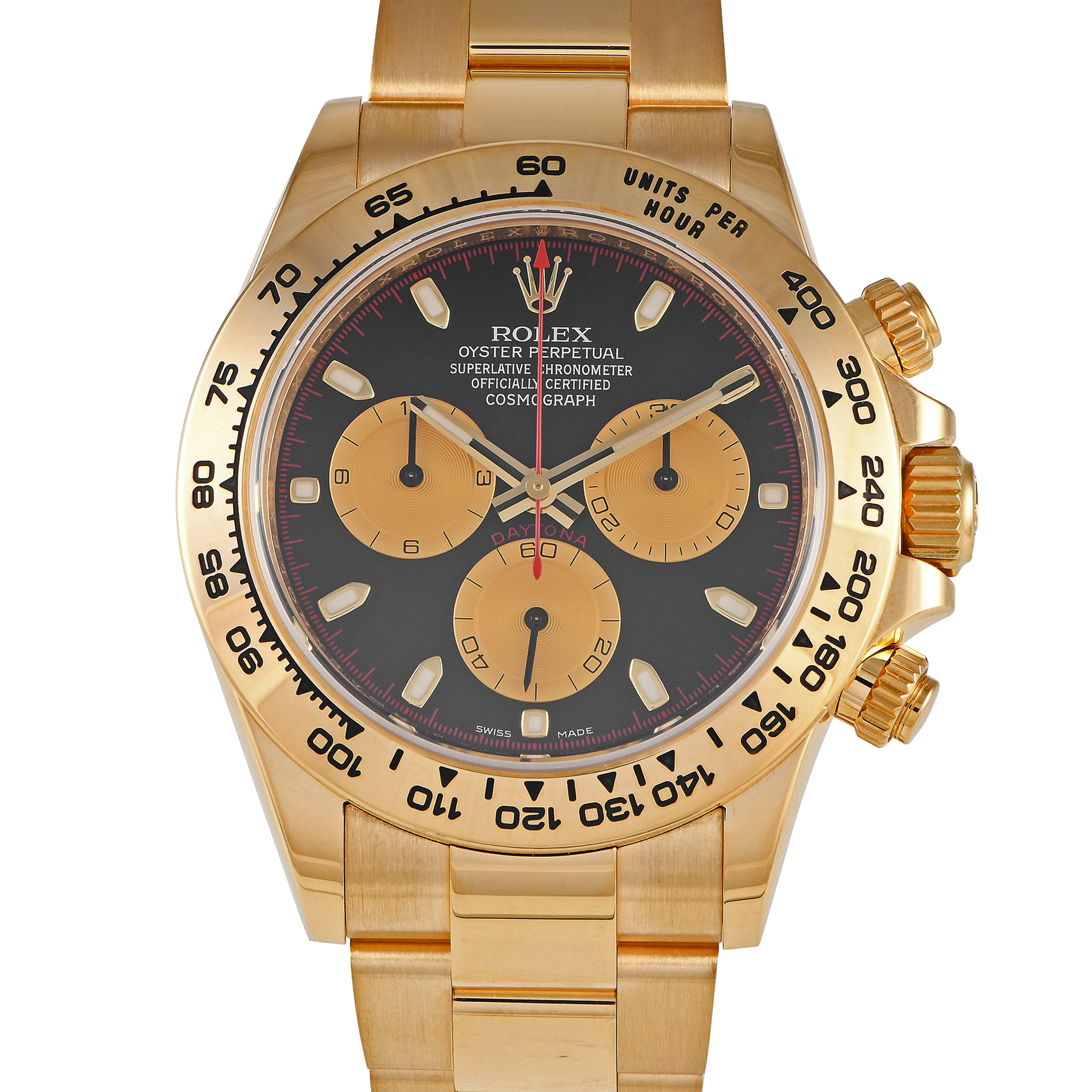 Rolex Daytona Yellow Gold Black Dial Watch 116508