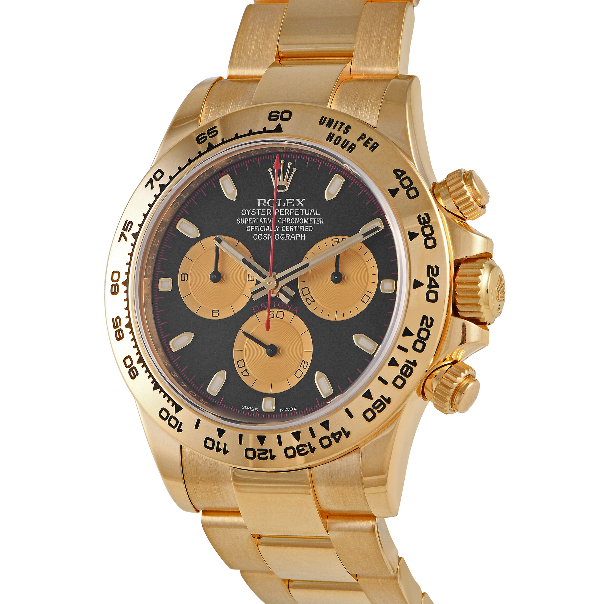 Rolex Daytona Yellow Gold Black Dial Watch 116508