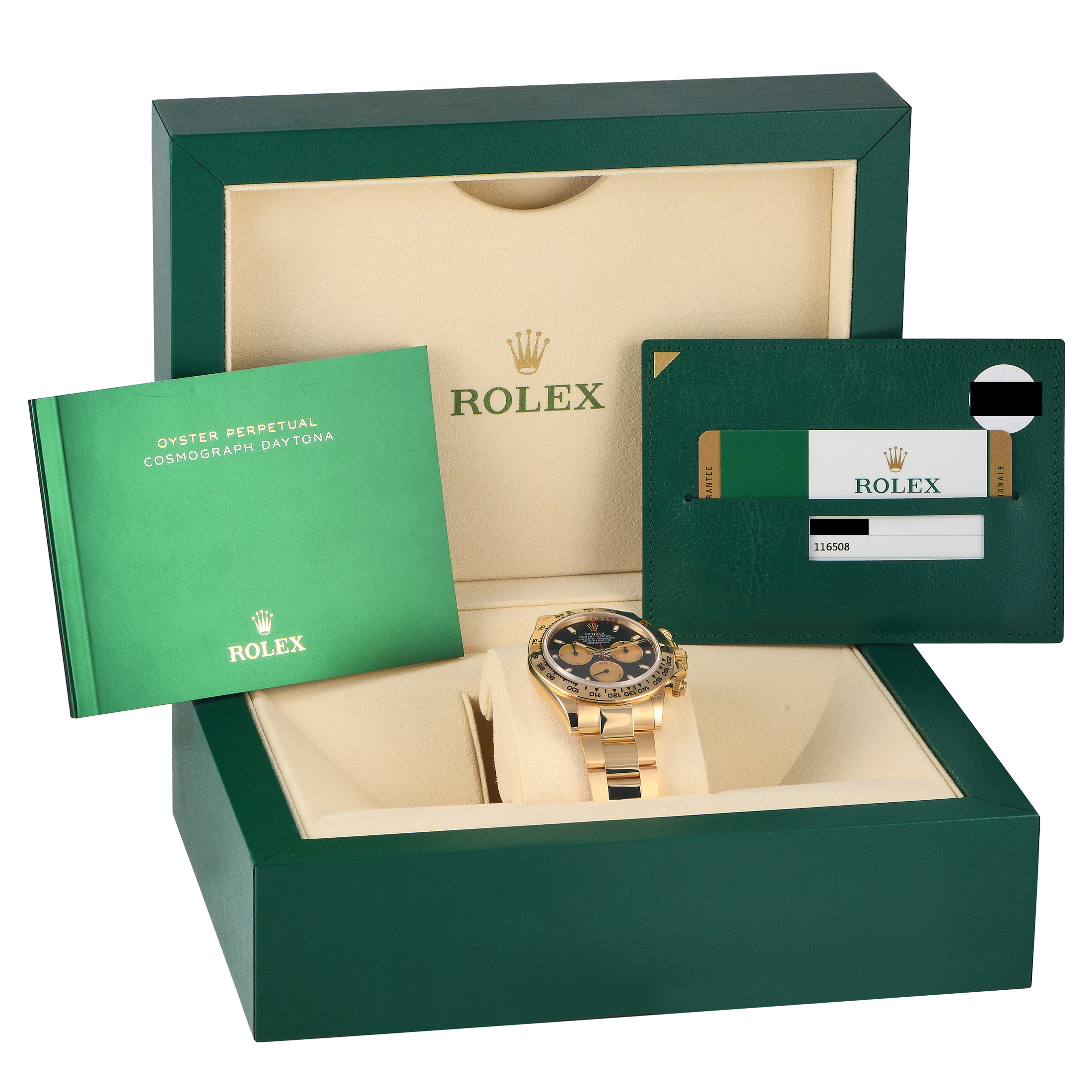 Rolex Daytona Yellow Gold Black Dial Watch 116508