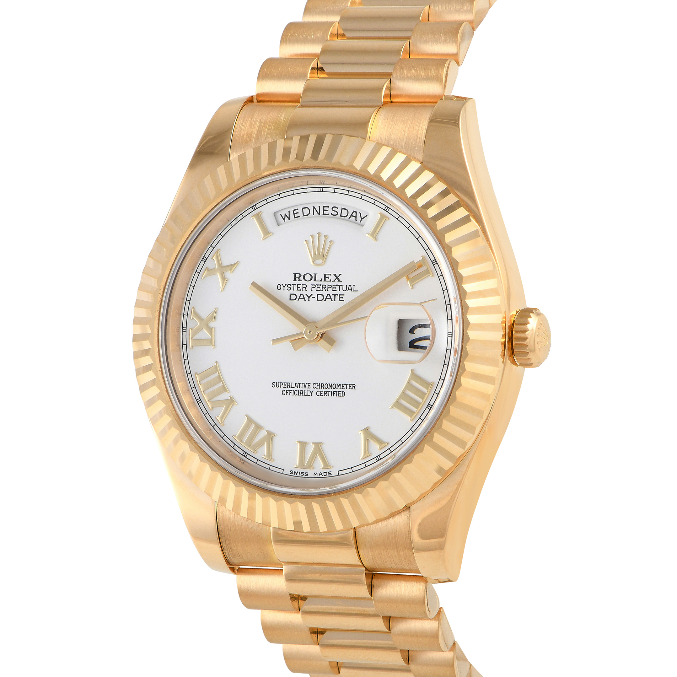 Rolex Day-Date II White Roman Dial Watch 218238