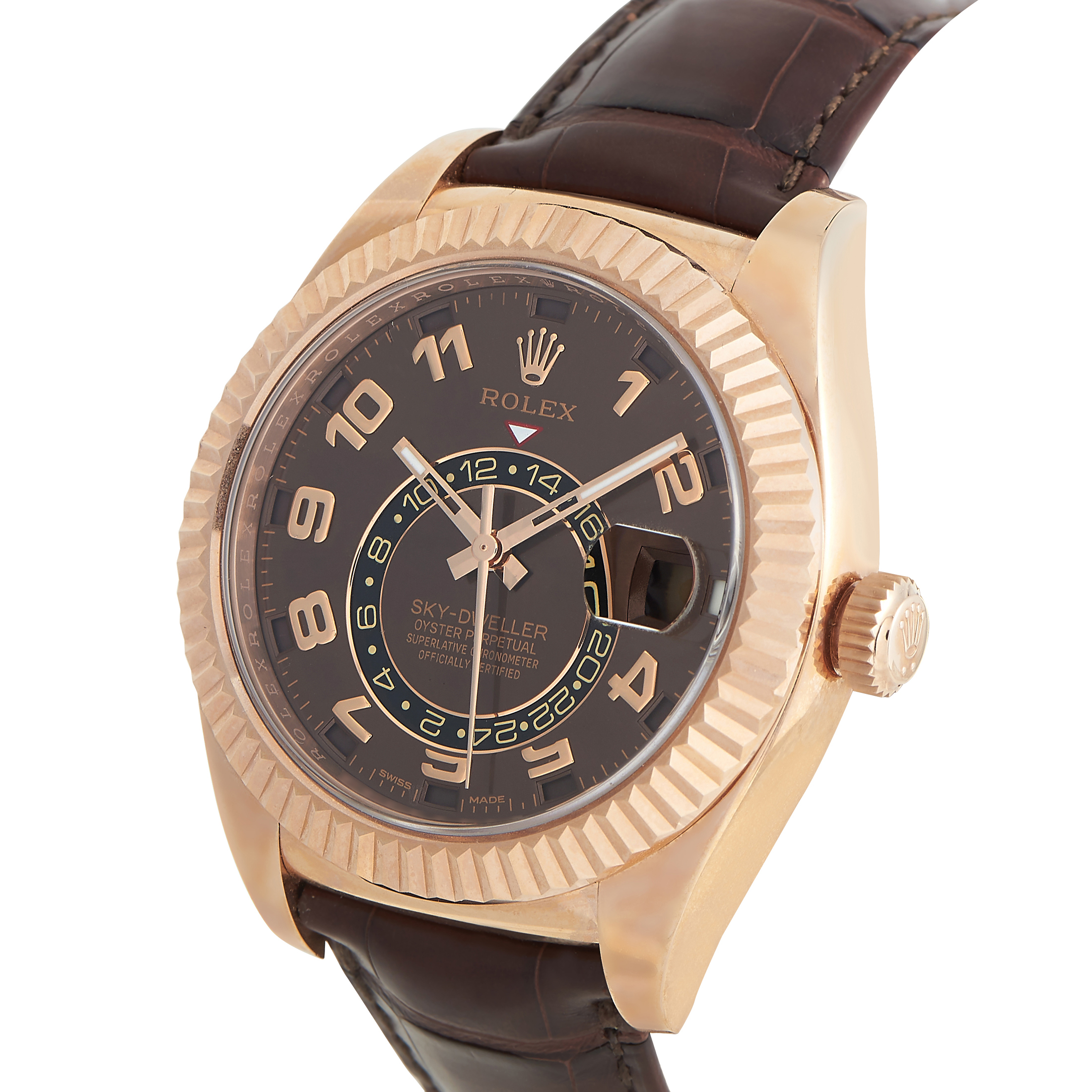 Rolex Sky-Dweller Chocolate Dial Everose Gold Watch 326135