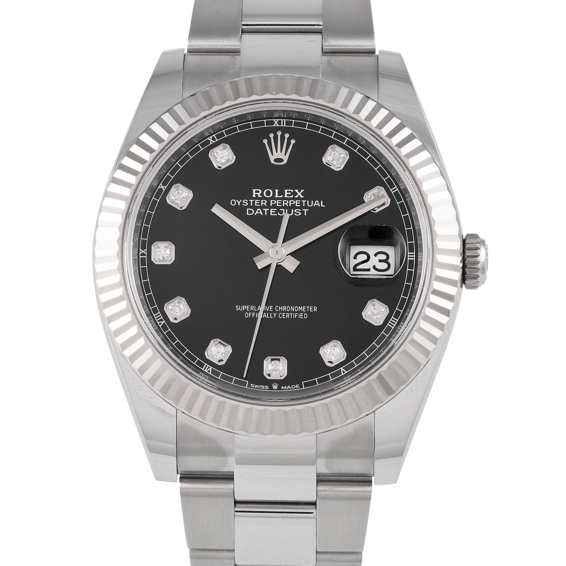 Rolex Datejust 41 Black Diamond Dial Watch 126334