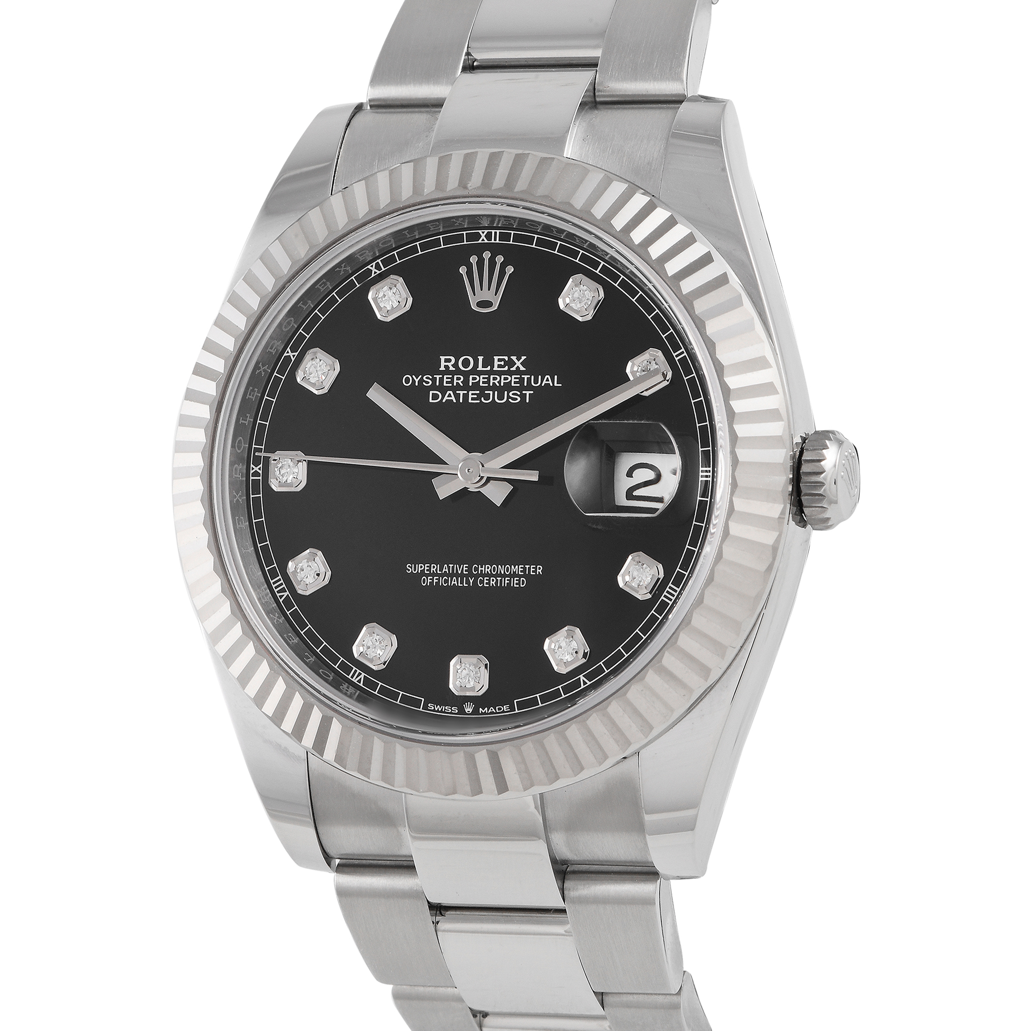 Rolex Datejust 41 Black Diamond Dial Watch 126334