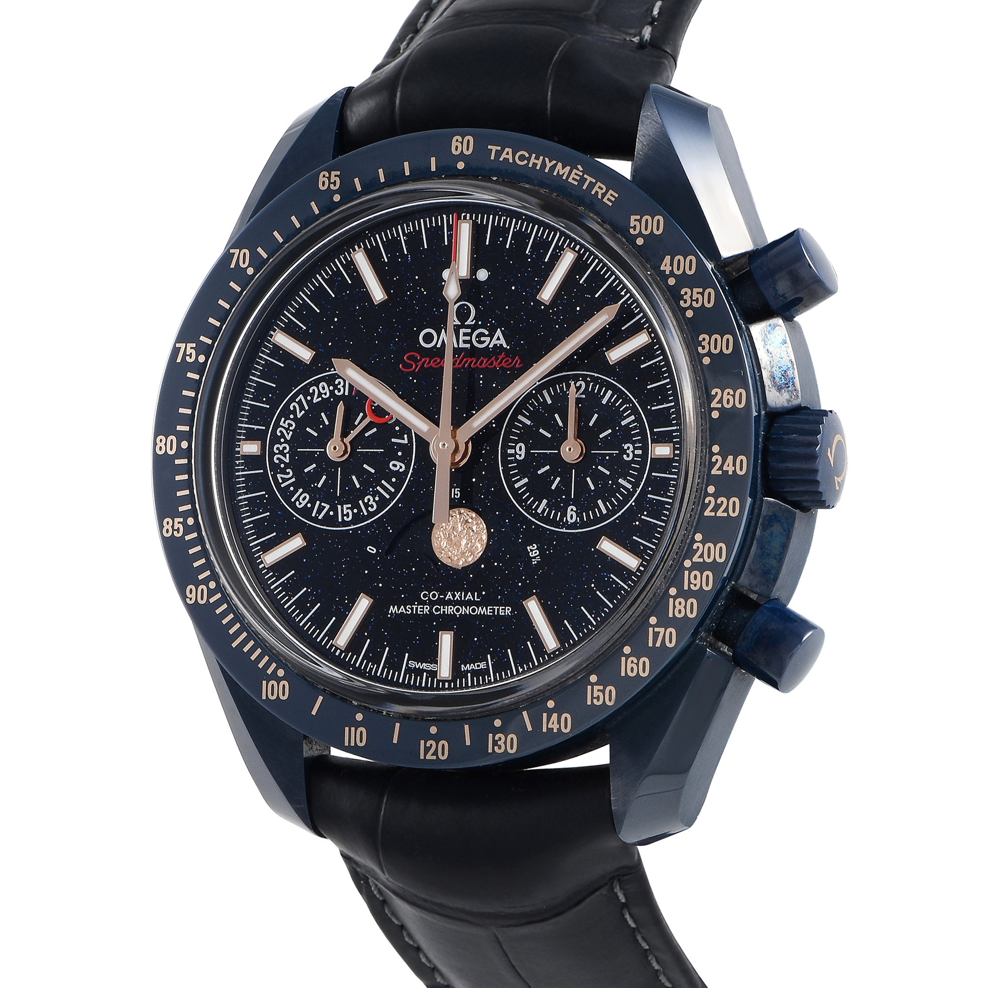 Omega Speedmaster Moonphase Blue Side of the Moon Watch 304.93.44.52.03.002