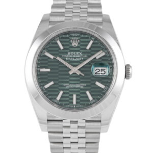 Rolex Datejust 41 Mint Green Fluted Dial Watch 126300