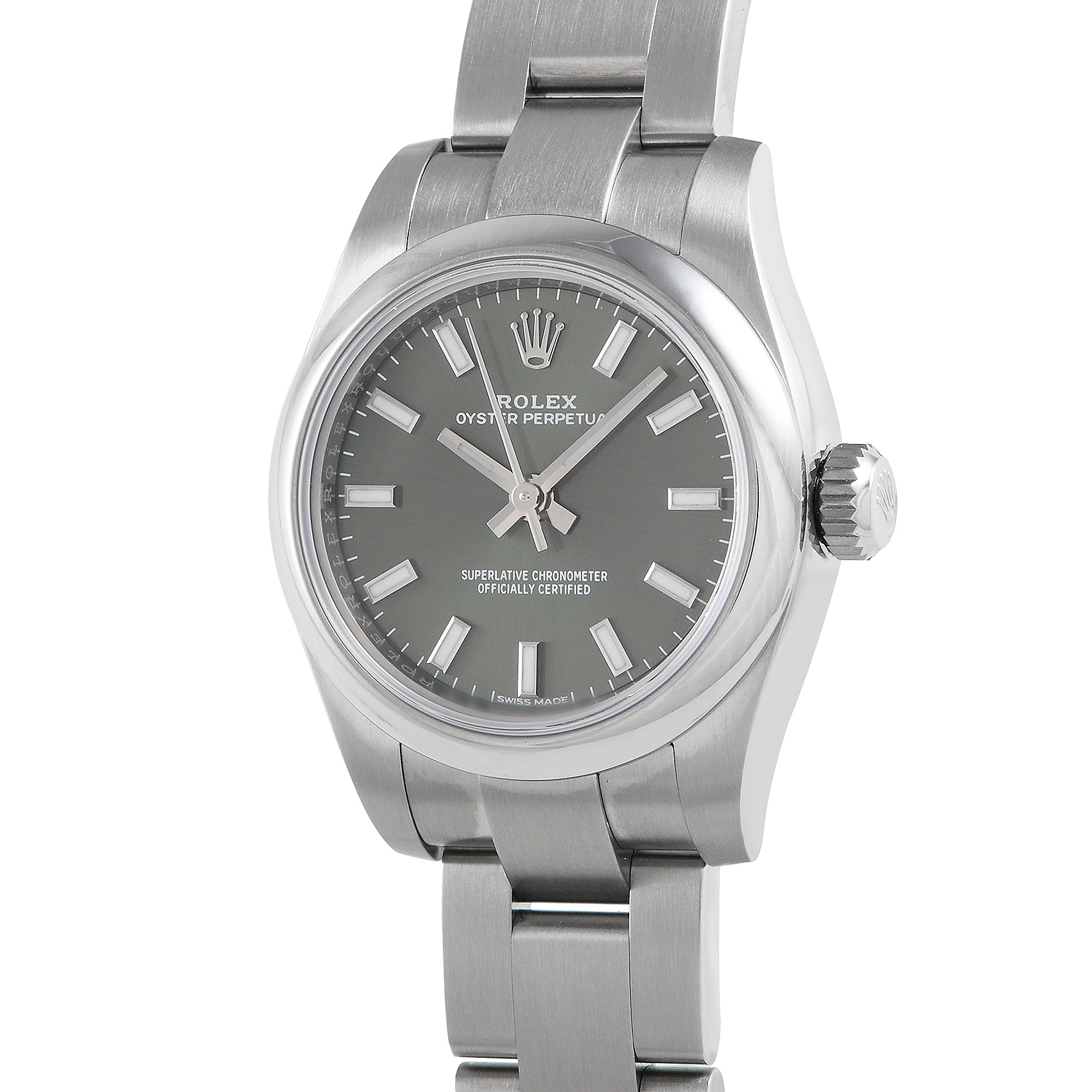 Rolex Oyster Perpetual Grey Dial Ladies Watch 176200