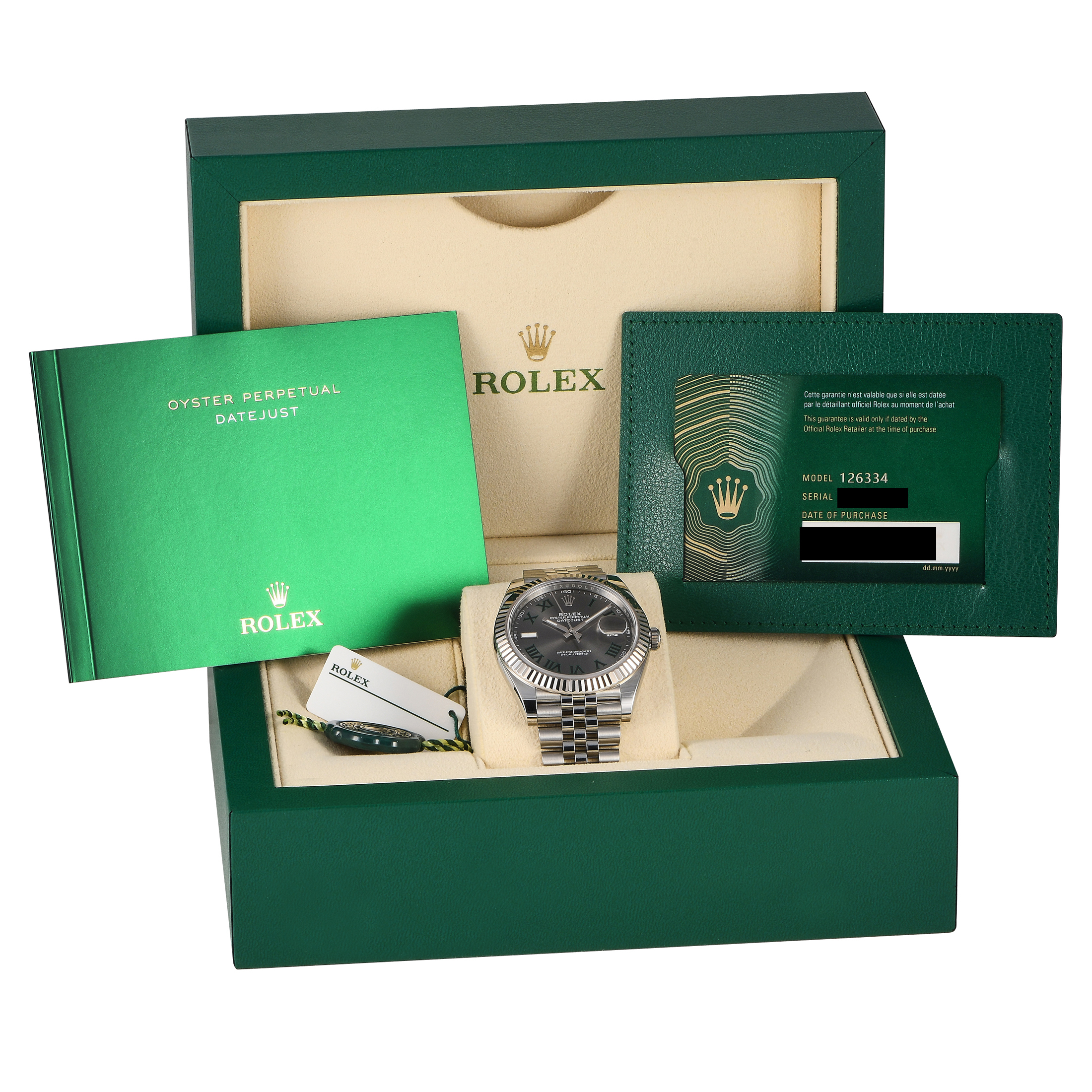 Rolex Datejust 41 Slate Roman Dial Watch 126334