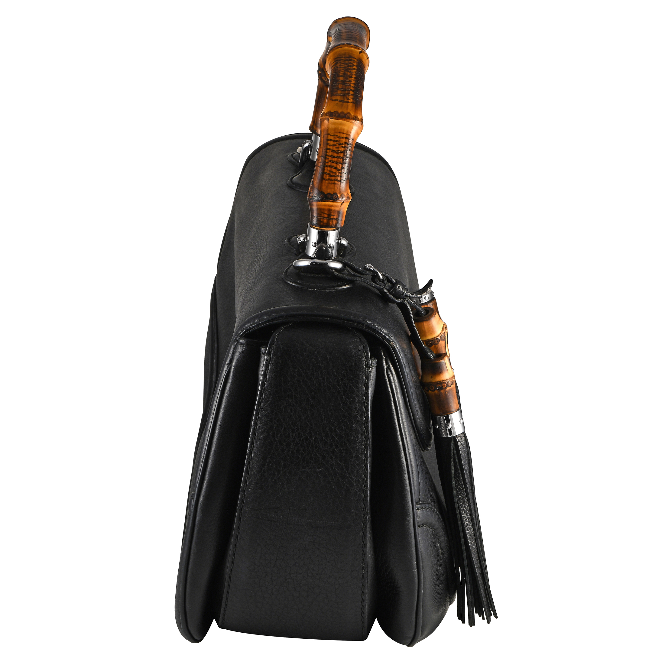 Gucci Bamboo Top Handle Tassel Leather Bag