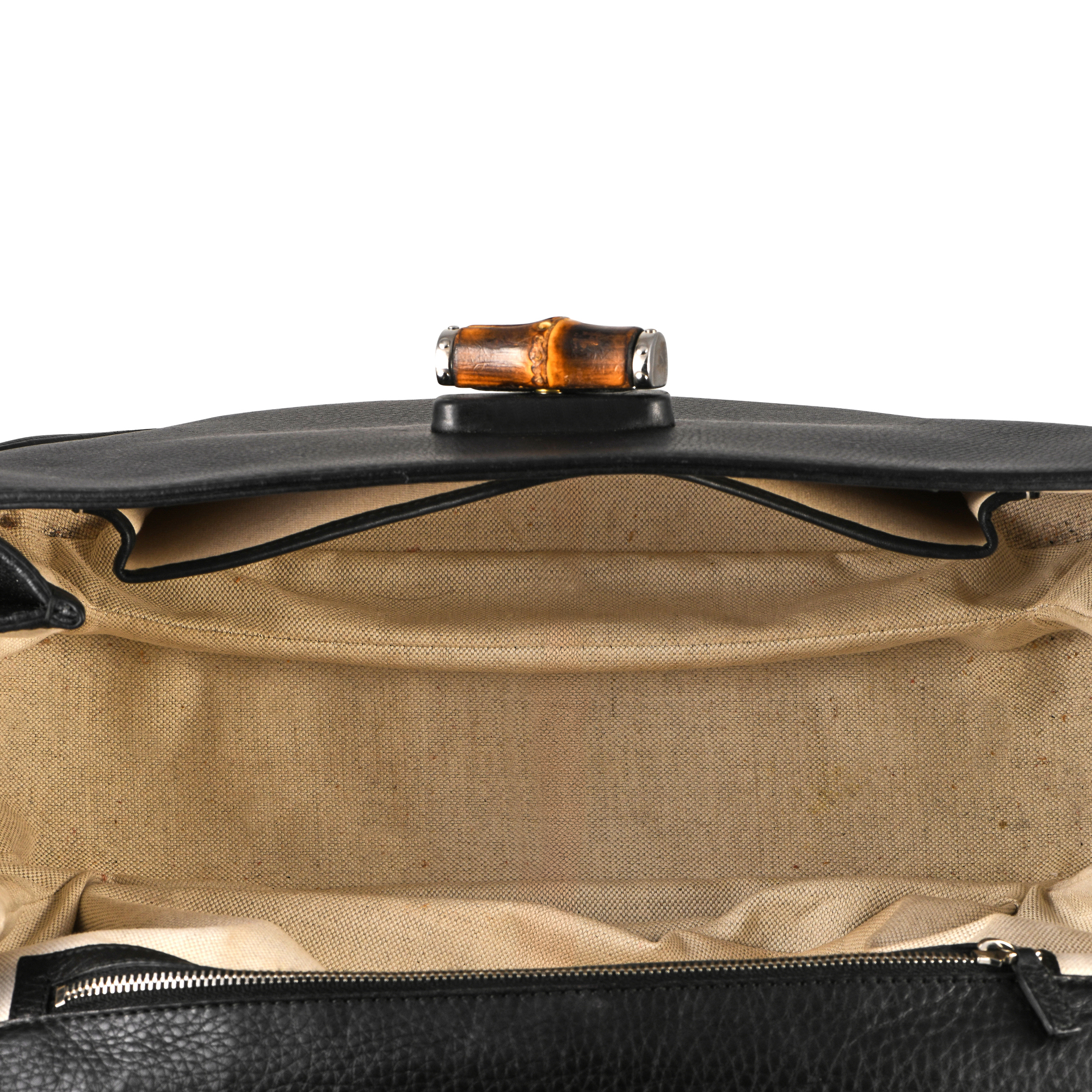 Gucci Bamboo Top Handle Tassel Leather Bag