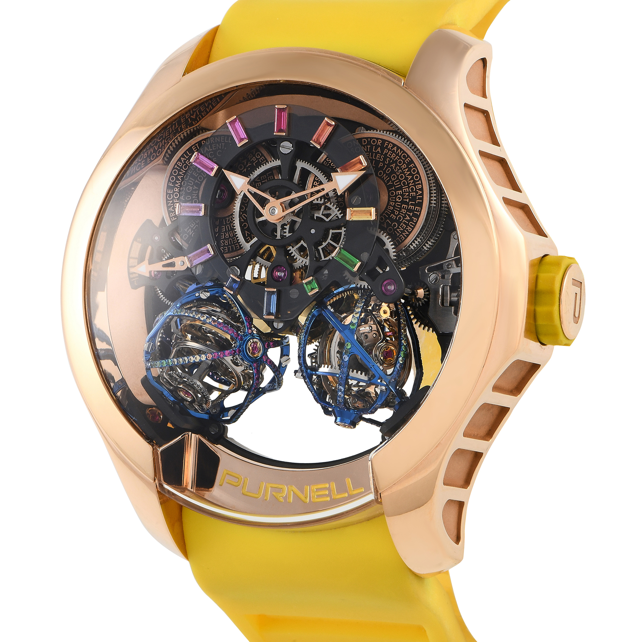 Purnell Escape II Rainbow 18K Rose Gold Piece Unique Watch P03RWRG