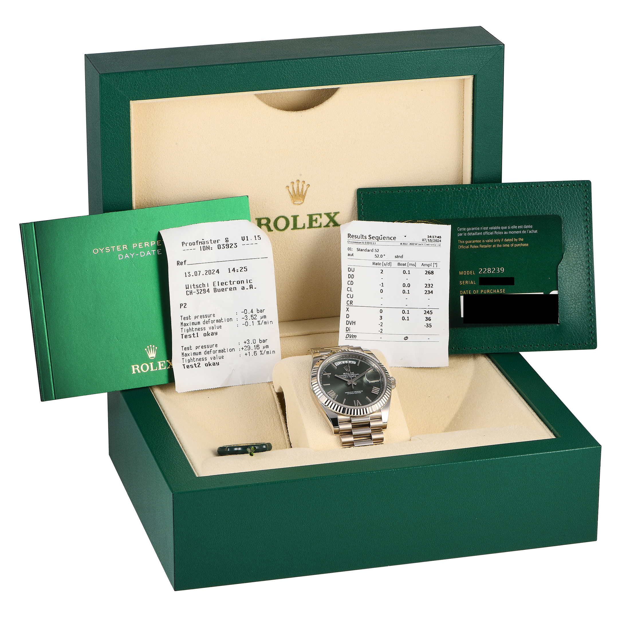 Rolex Day-Date 40 Olive Green Dial Watch 228239