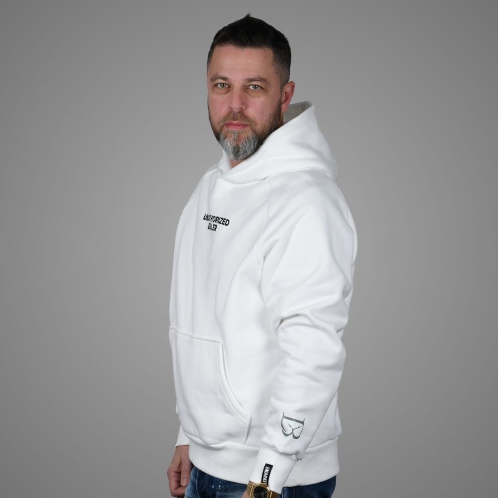 Luxury Bazaar White "Unauthorized Dealer" Hoodie