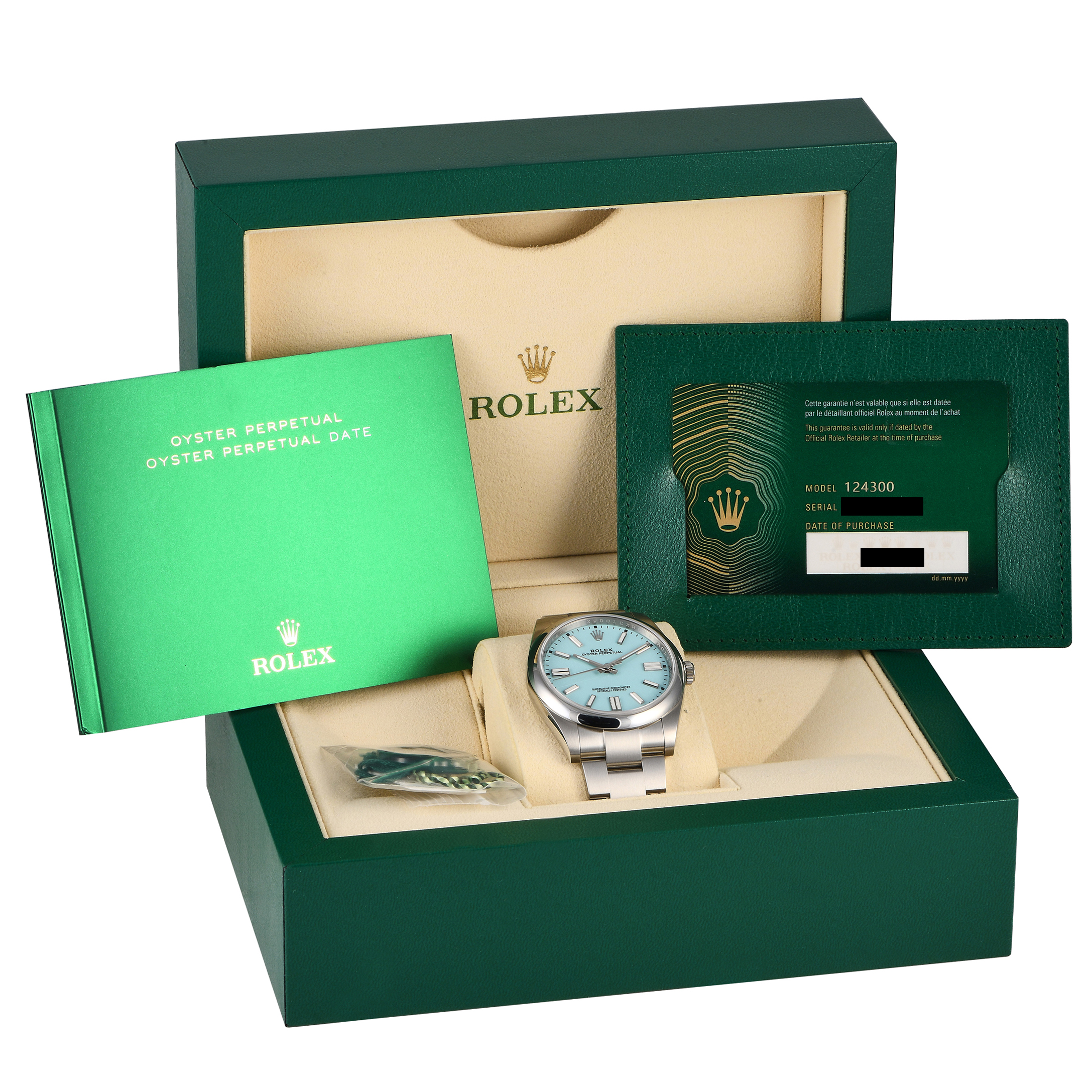 Rolex Oyster Perpetual 41 Turquoise Dial Watch 124300-0006